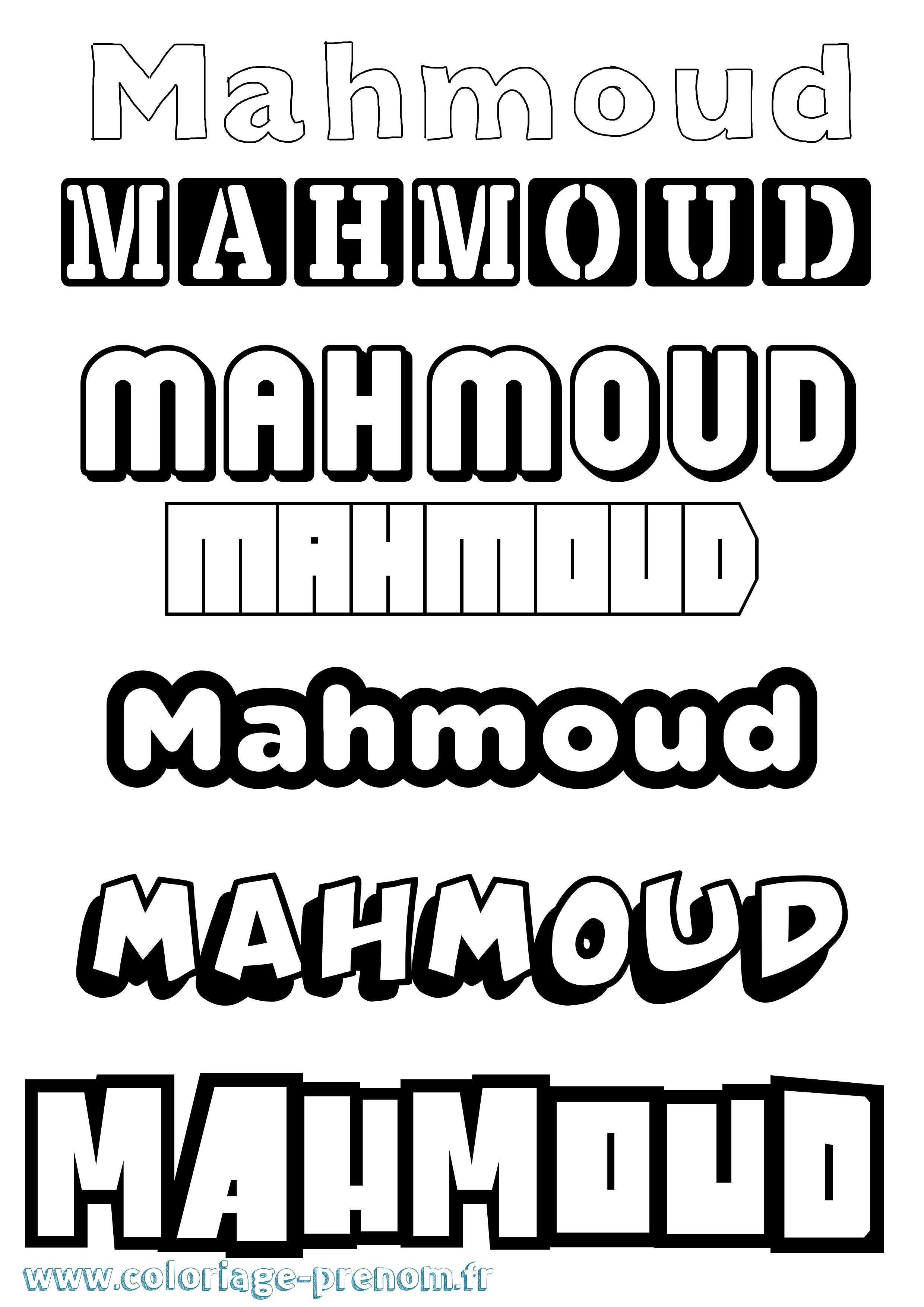 Coloriage prénom Mahmoud