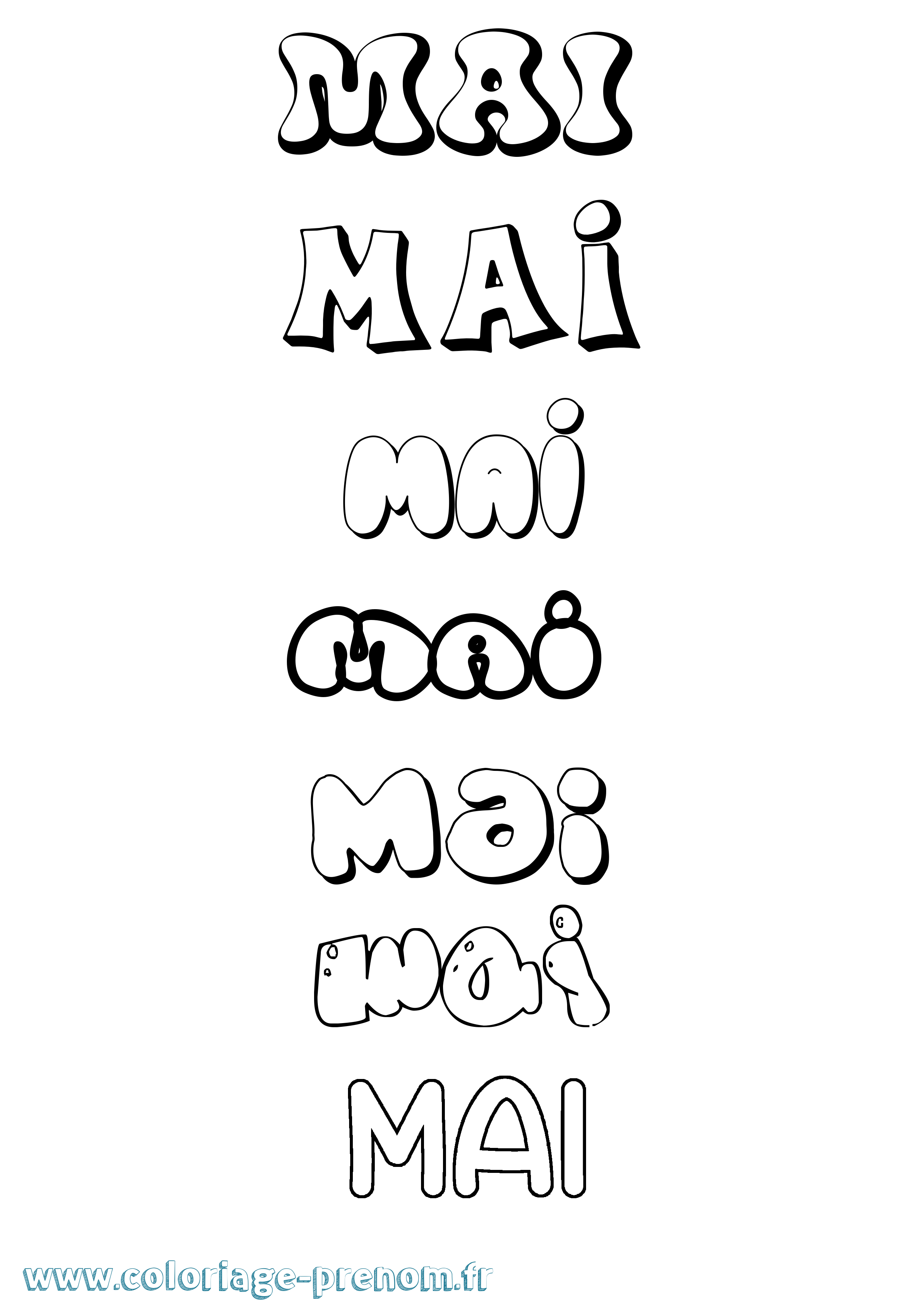 Coloriage Mai Bubble Coloriage prénom Mai Bubble