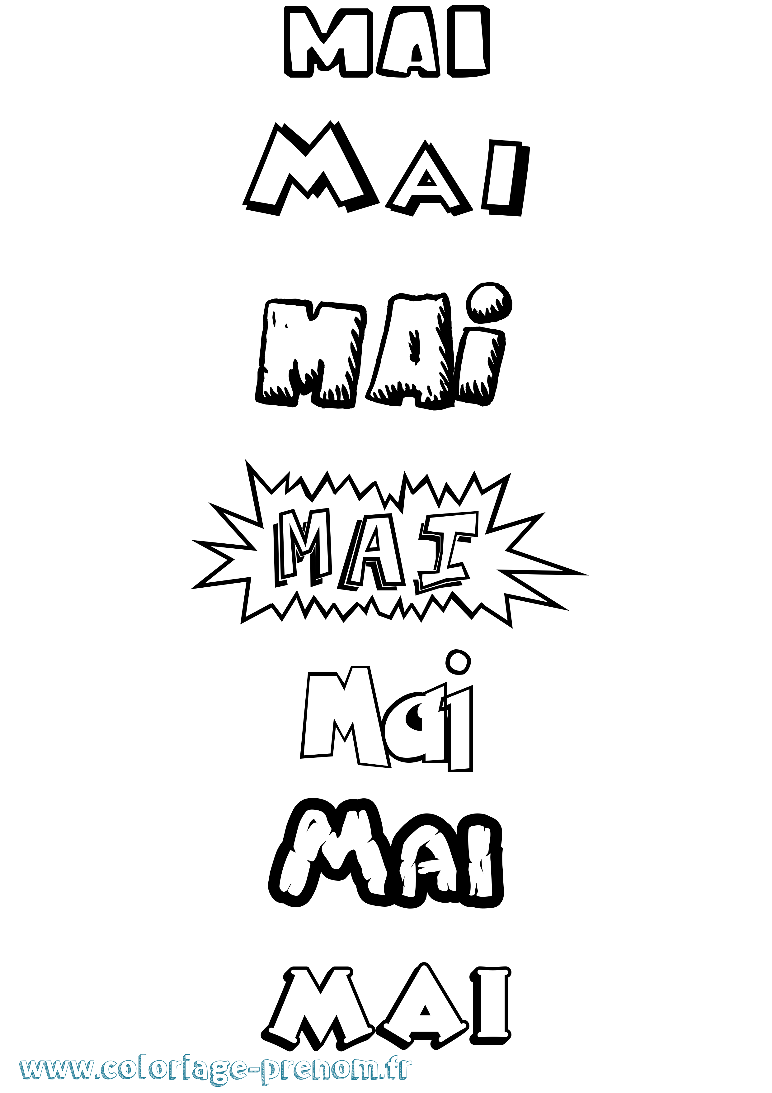 Coloriage Mai Dessin Animé Coloriage prénom Mai Dessin Animé