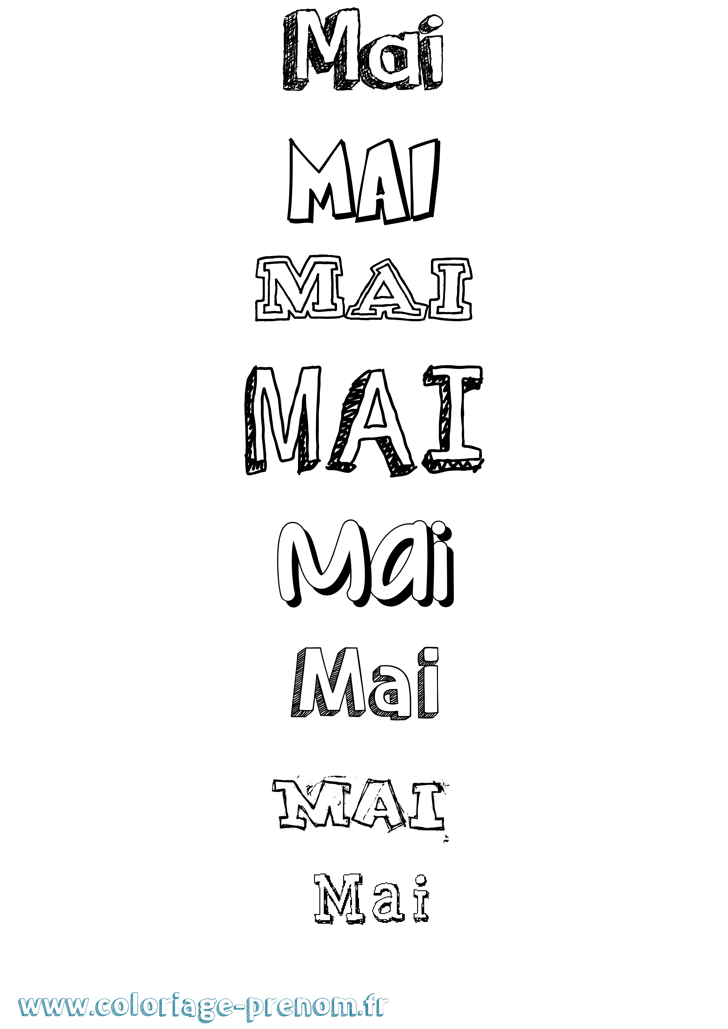 Coloriage Mai Dessiné Coloriage prénom Mai Dessiné