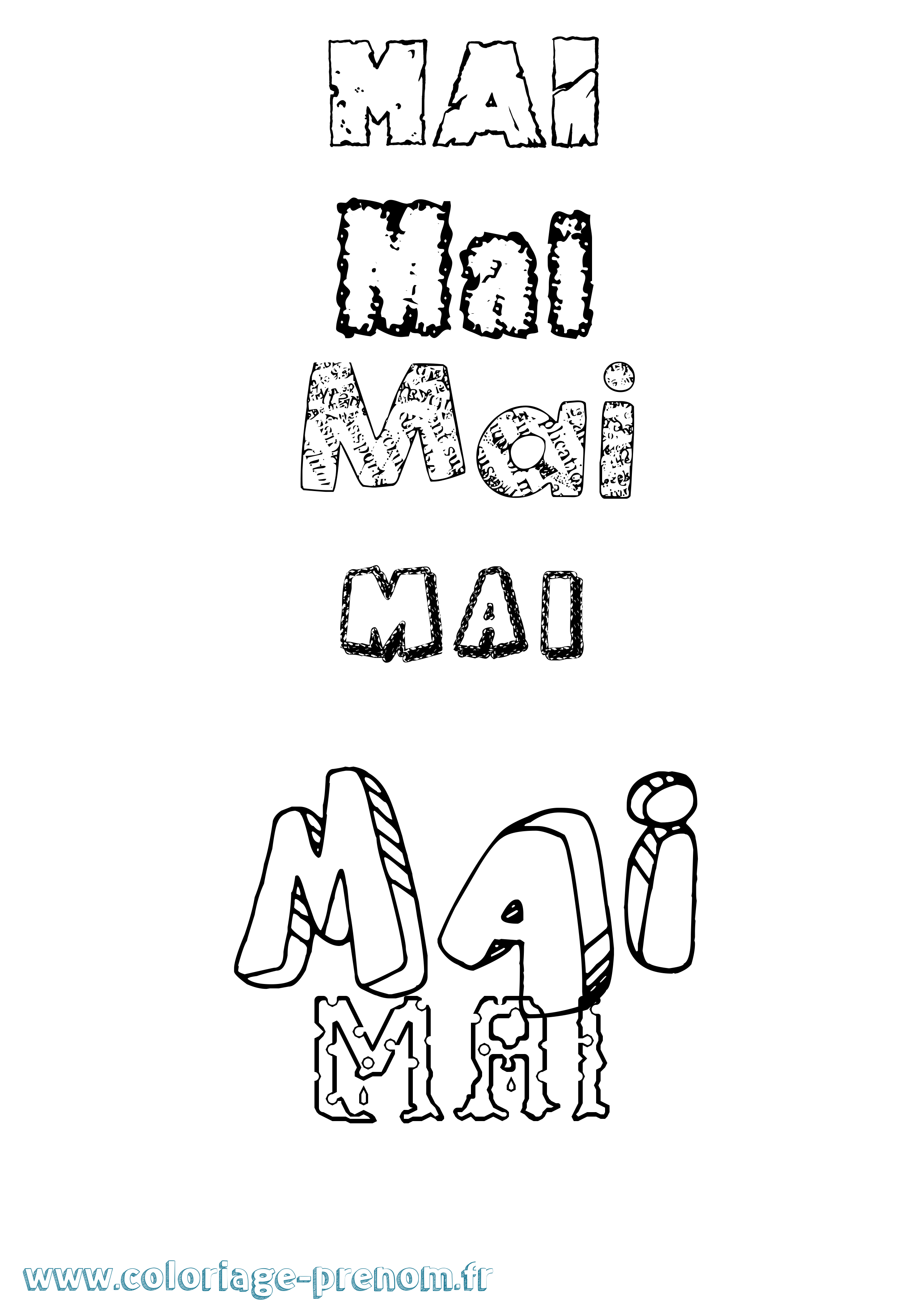 Coloriage Mai Destructuré Coloriage prénom Mai Destructuré