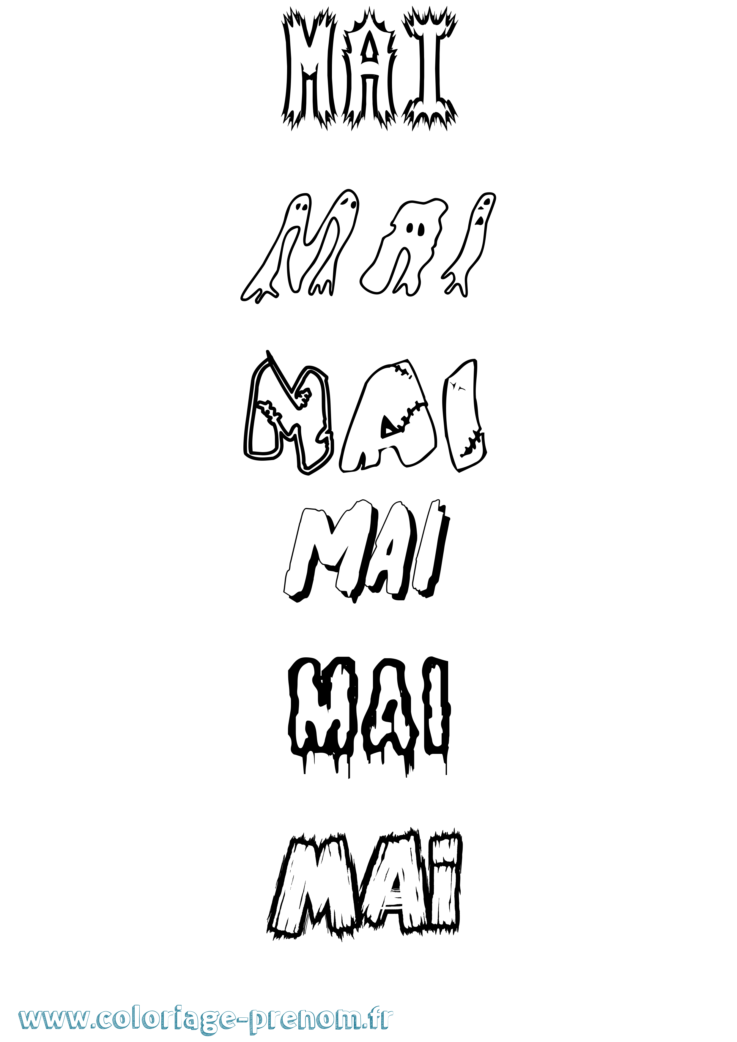 Coloriage Mai Frisson Coloriage prénom Mai Frisson