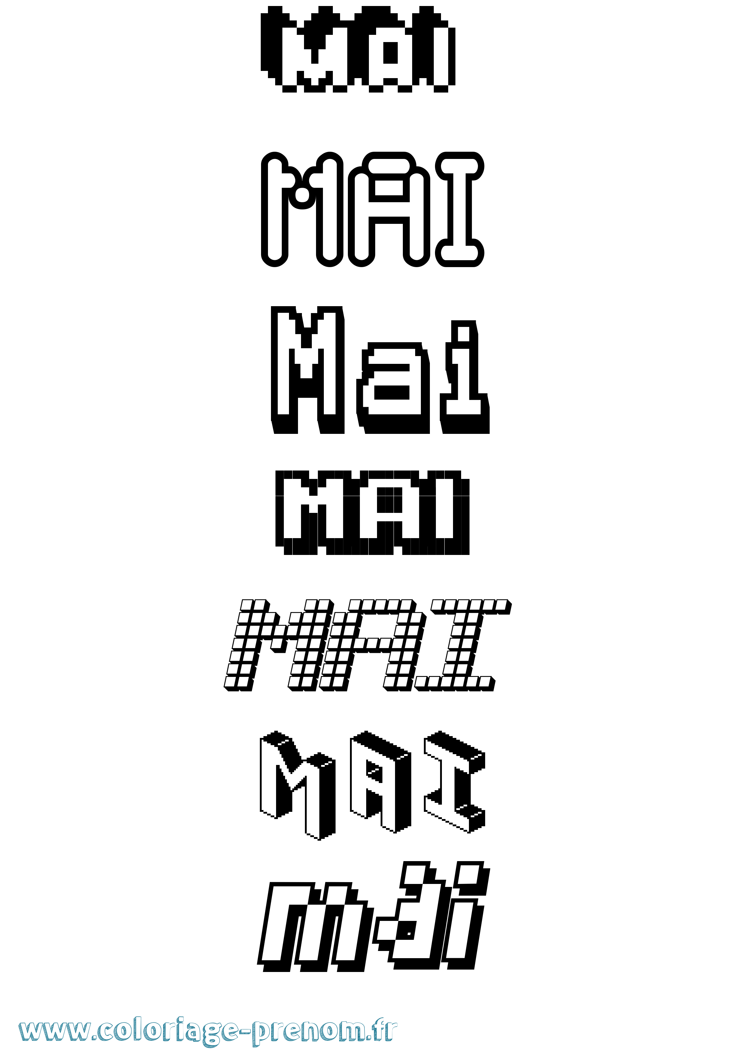 Coloriage Mai Pixel Coloriage prénom Mai Pixel
