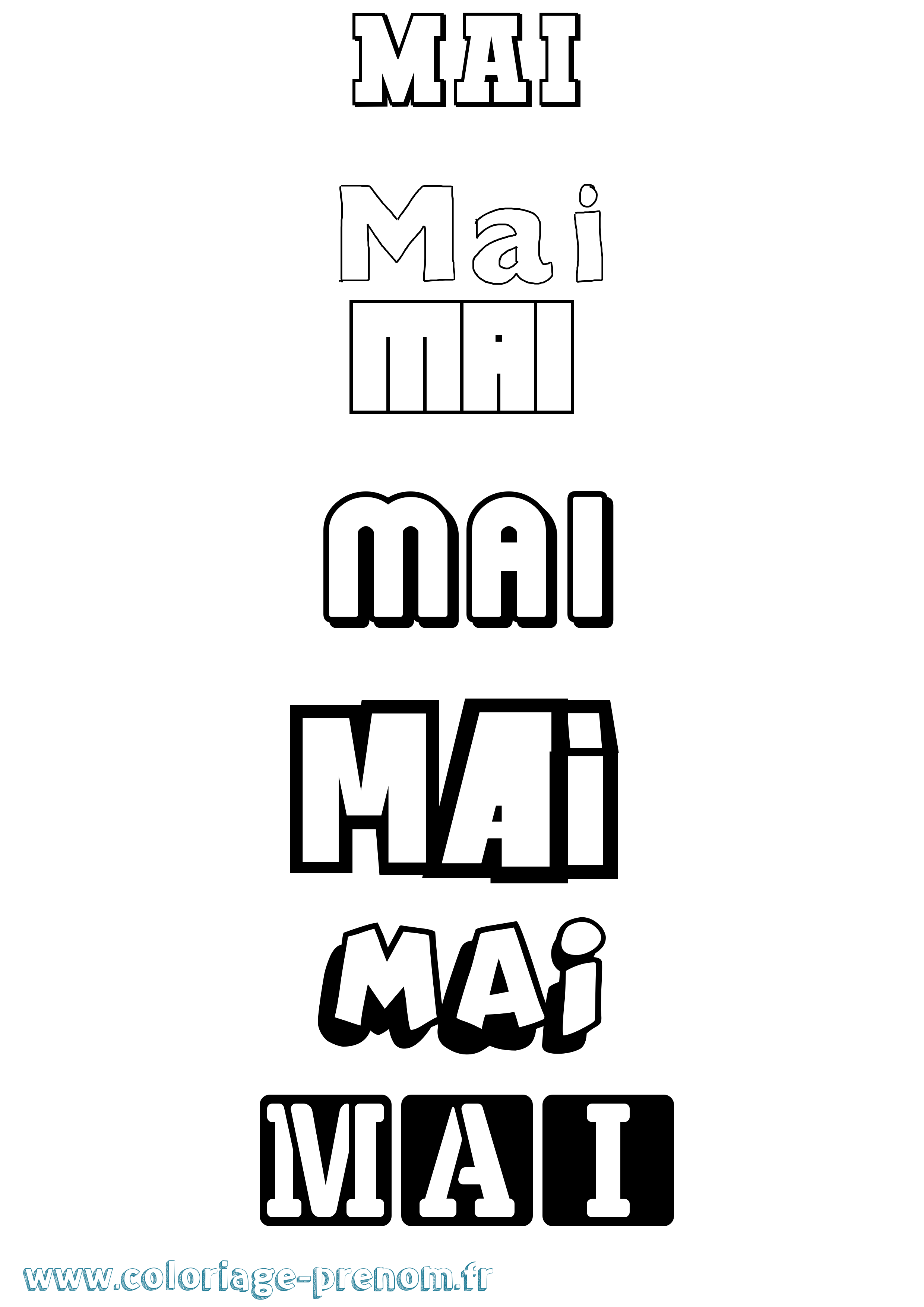 Coloriage Mai Simple Coloriage prénom Mai Simple