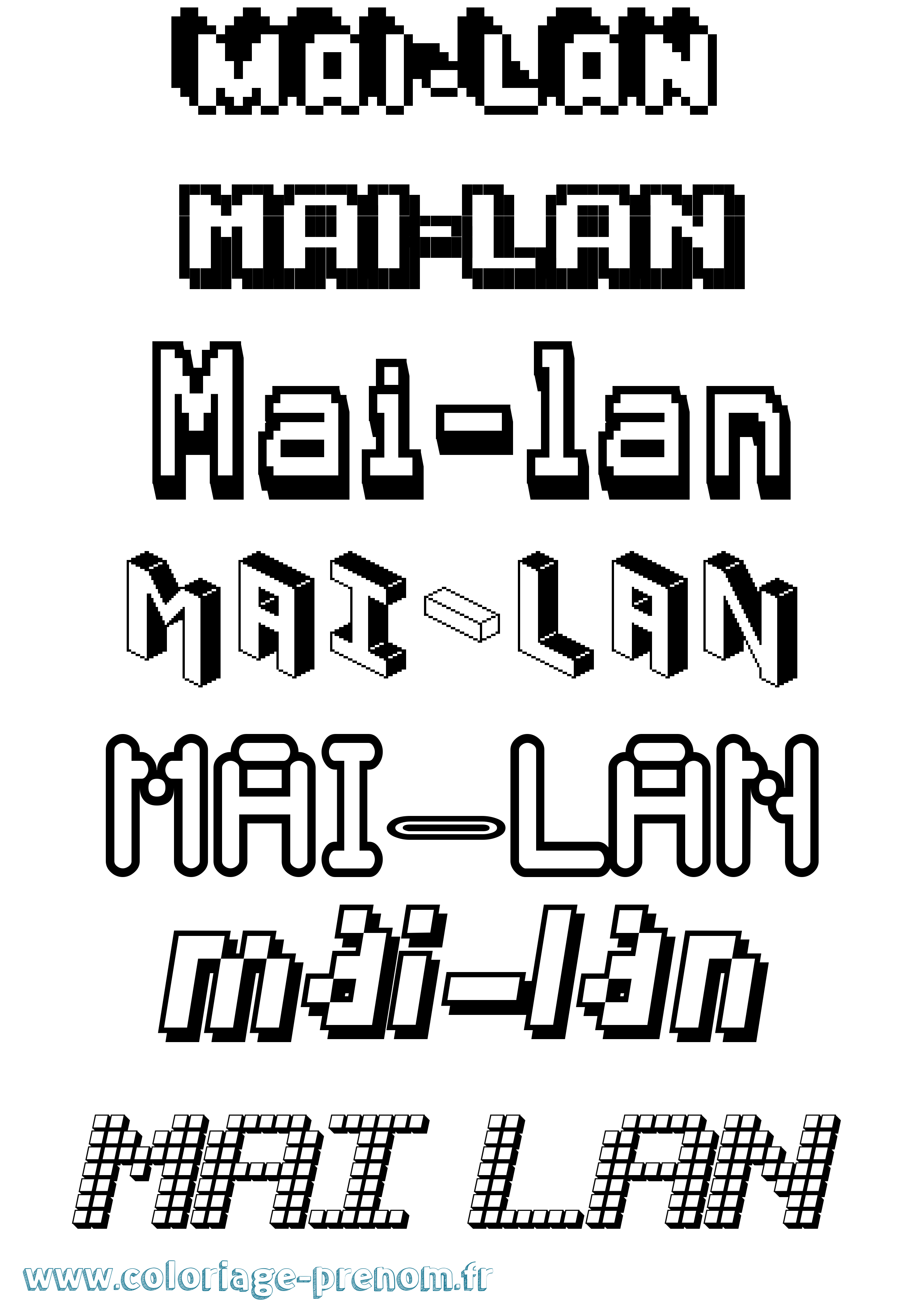 Coloriage prénom Mai-Lan Pixel