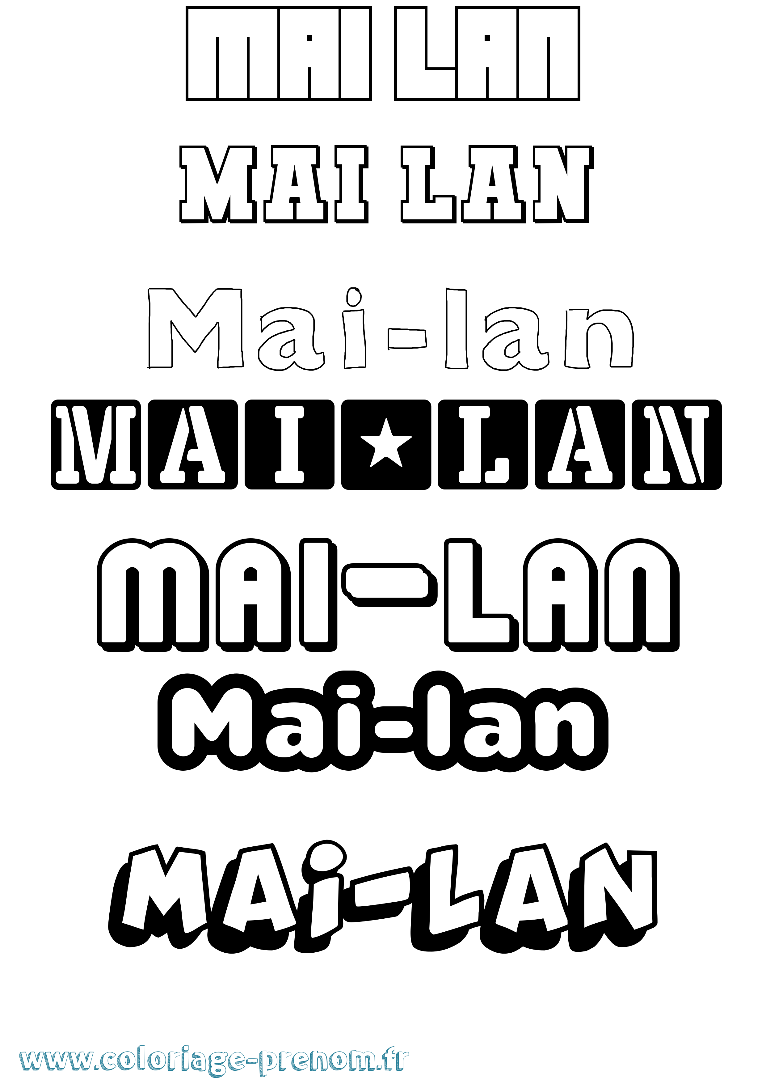 Coloriage prénom Mai-Lan Simple
