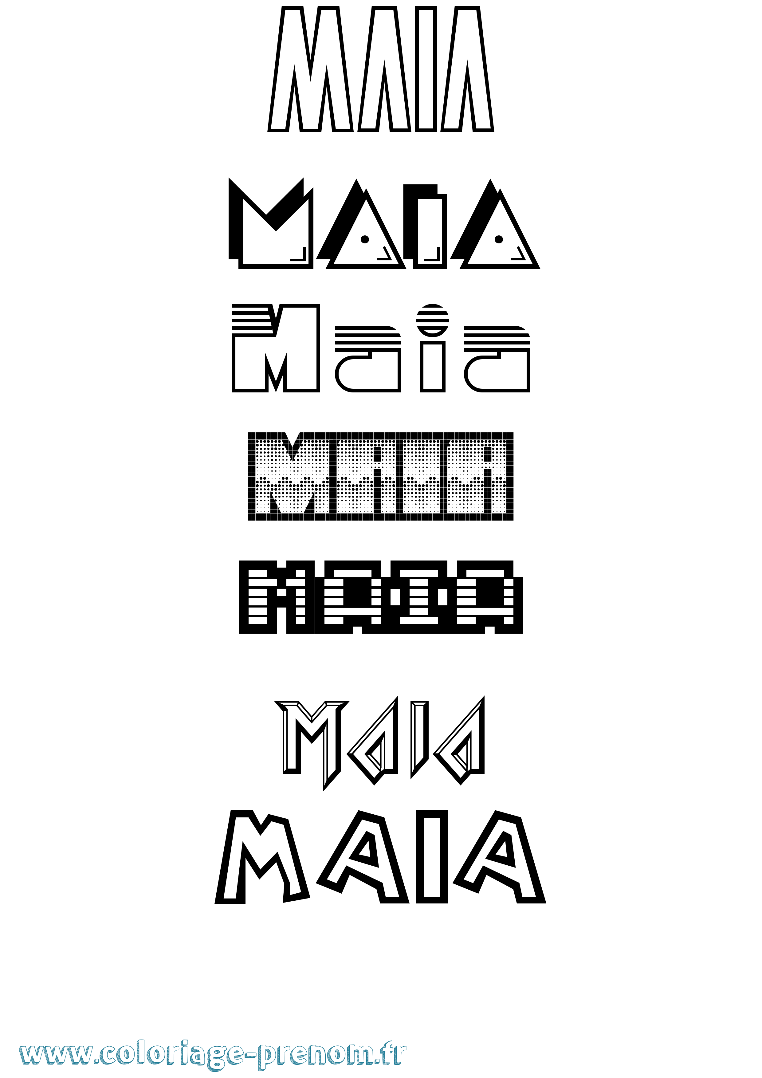 Coloriage prénom Maia