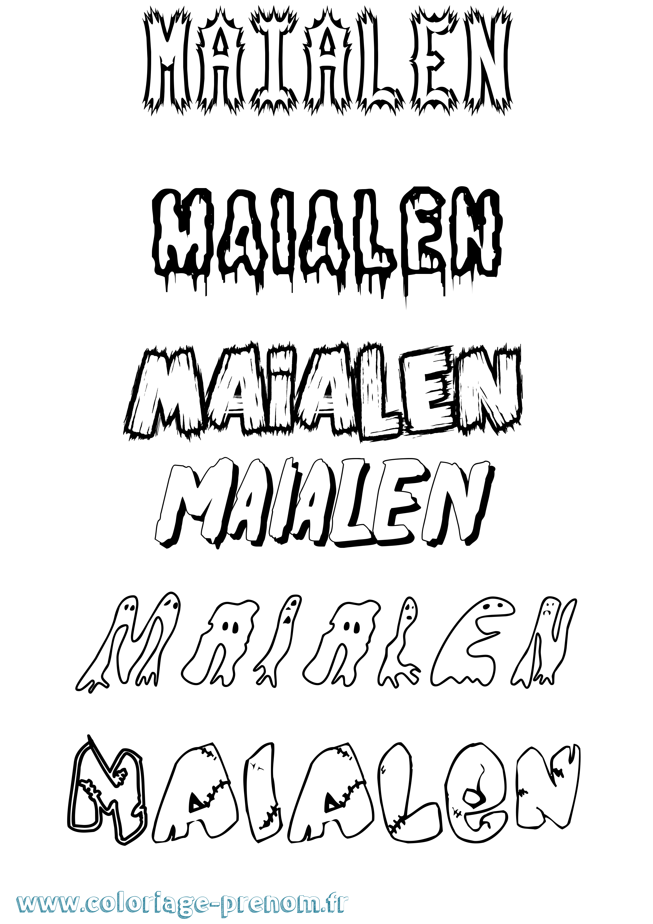 Coloriage prénom Maialen Frisson