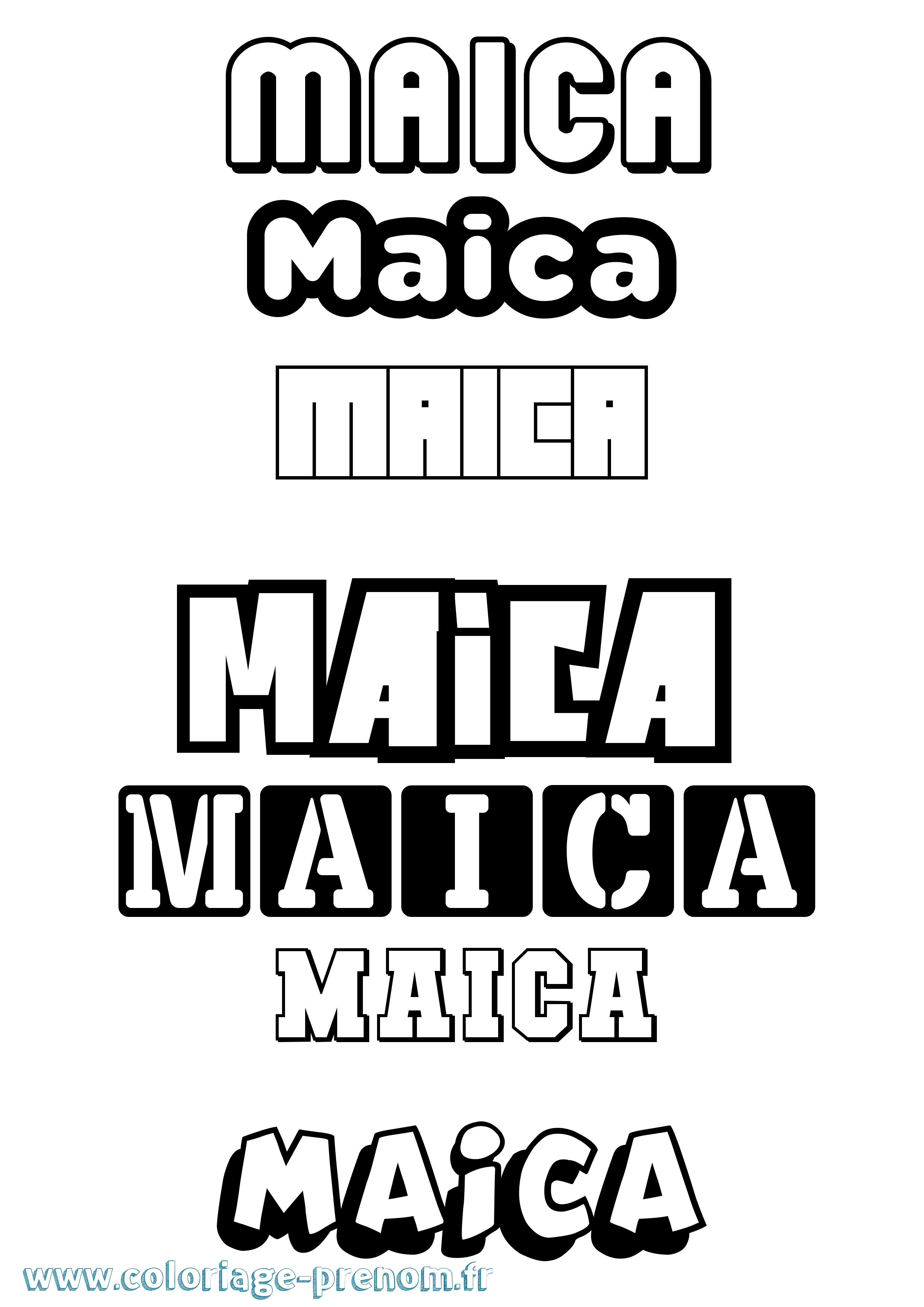 Coloriage prénom Maica Simple