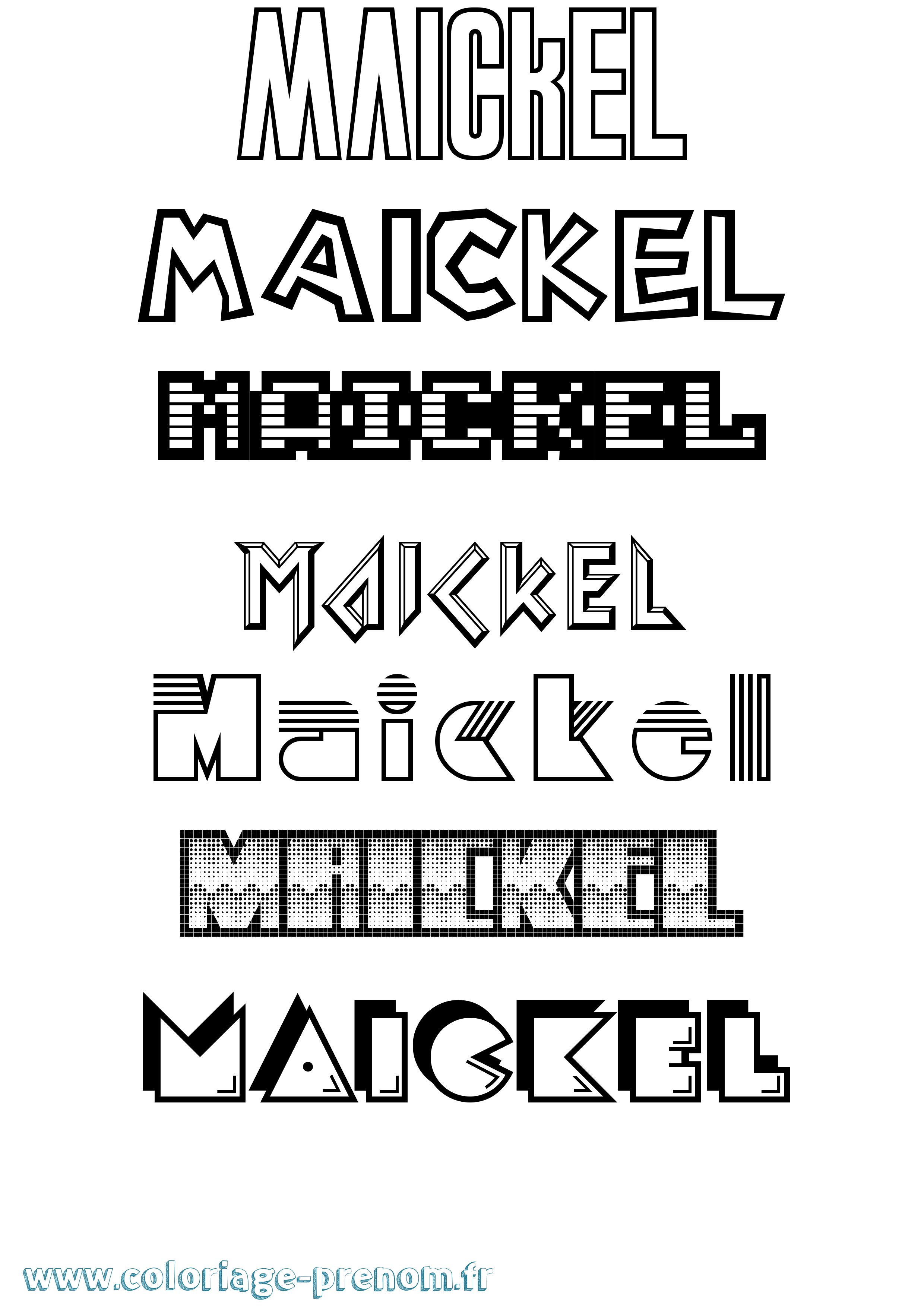 Coloriage prénom Maickel Jeux Vidéos
