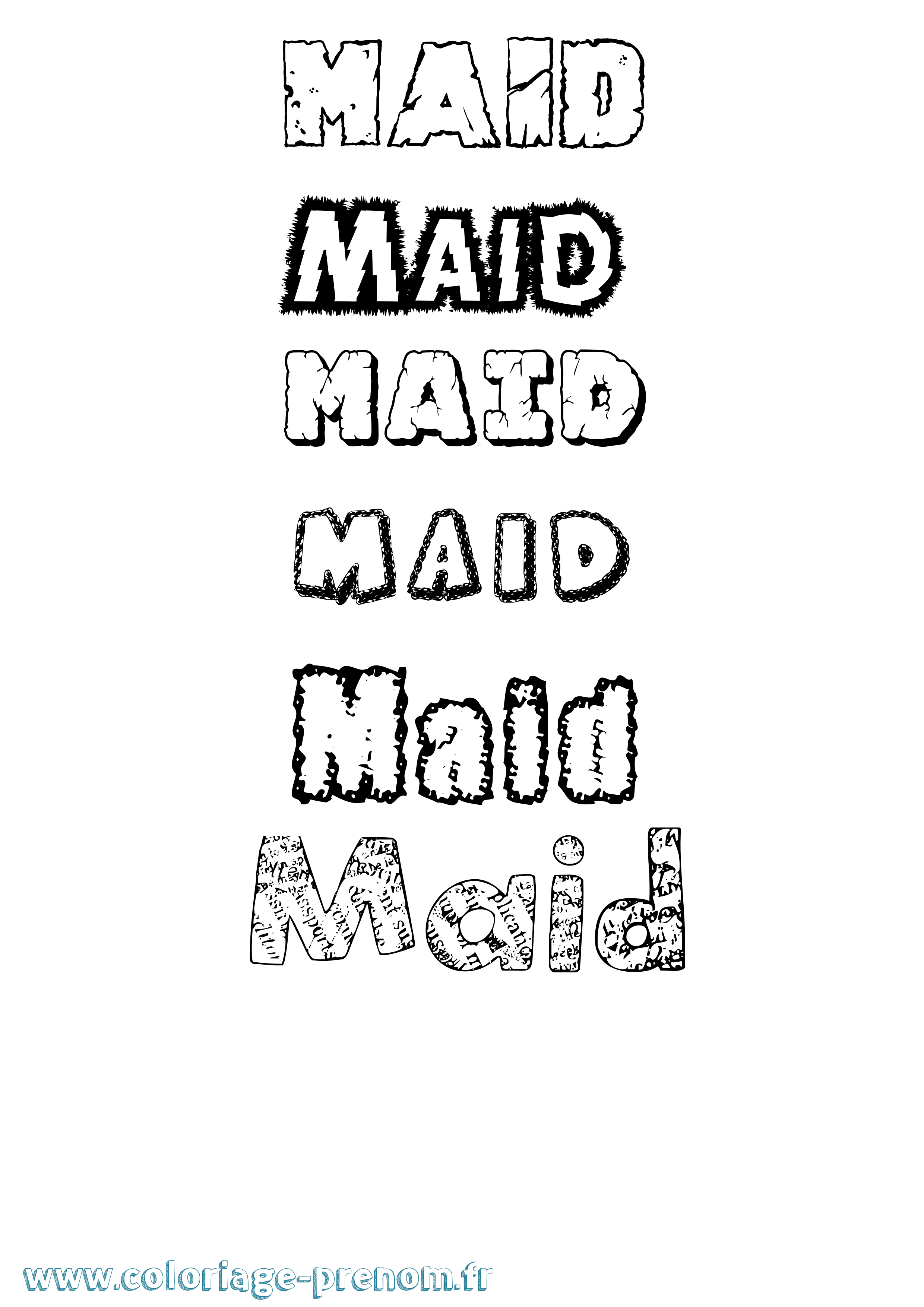 Coloriage prénom Maid Destructuré