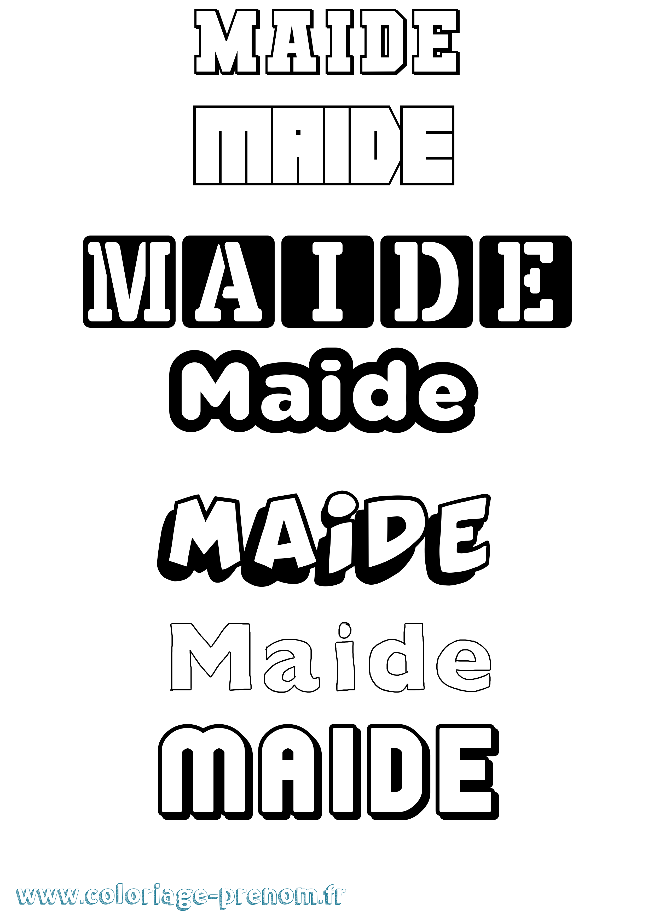 Coloriage prénom Maide Simple