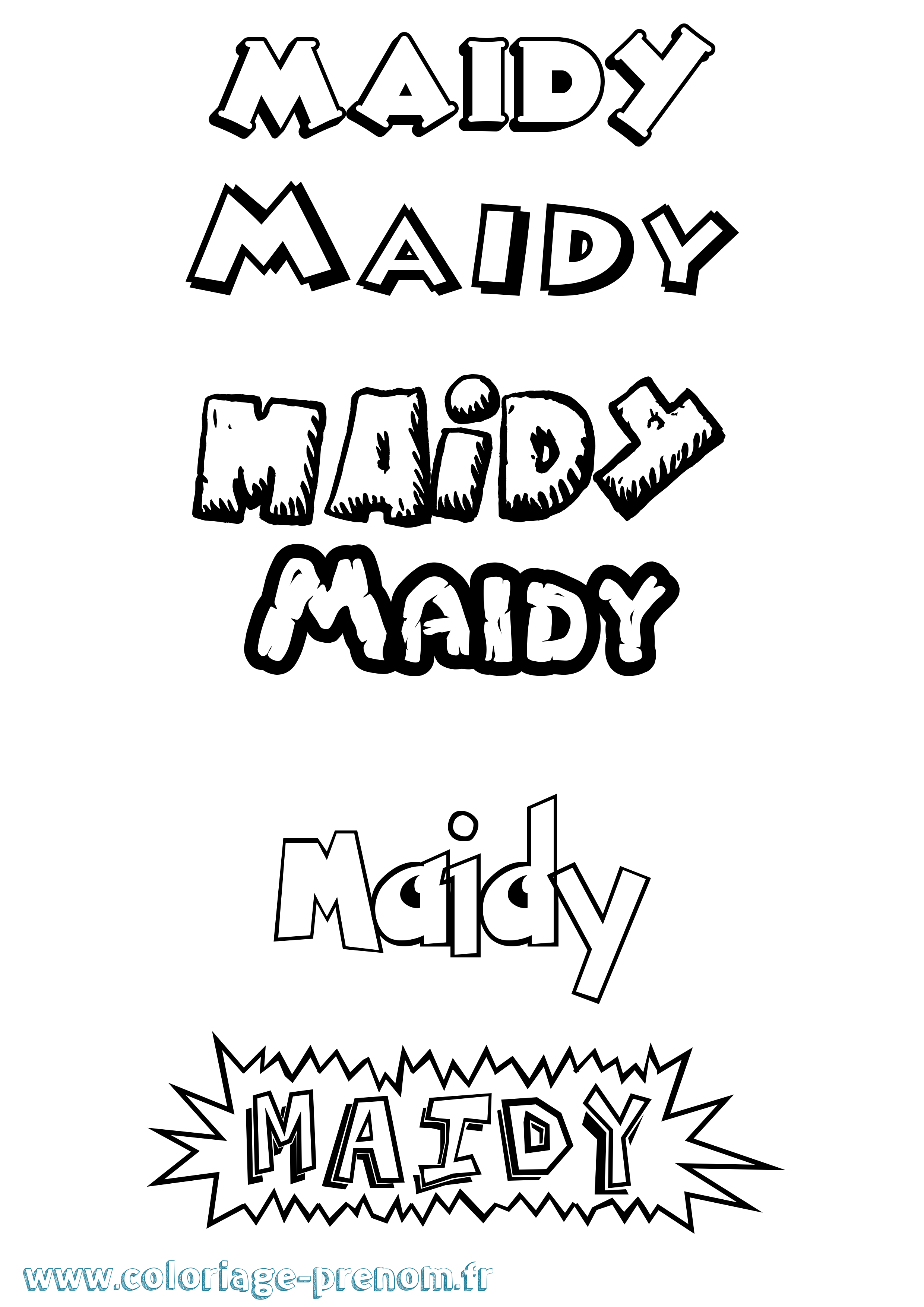 Coloriage prénom Maidy Dessin Animé