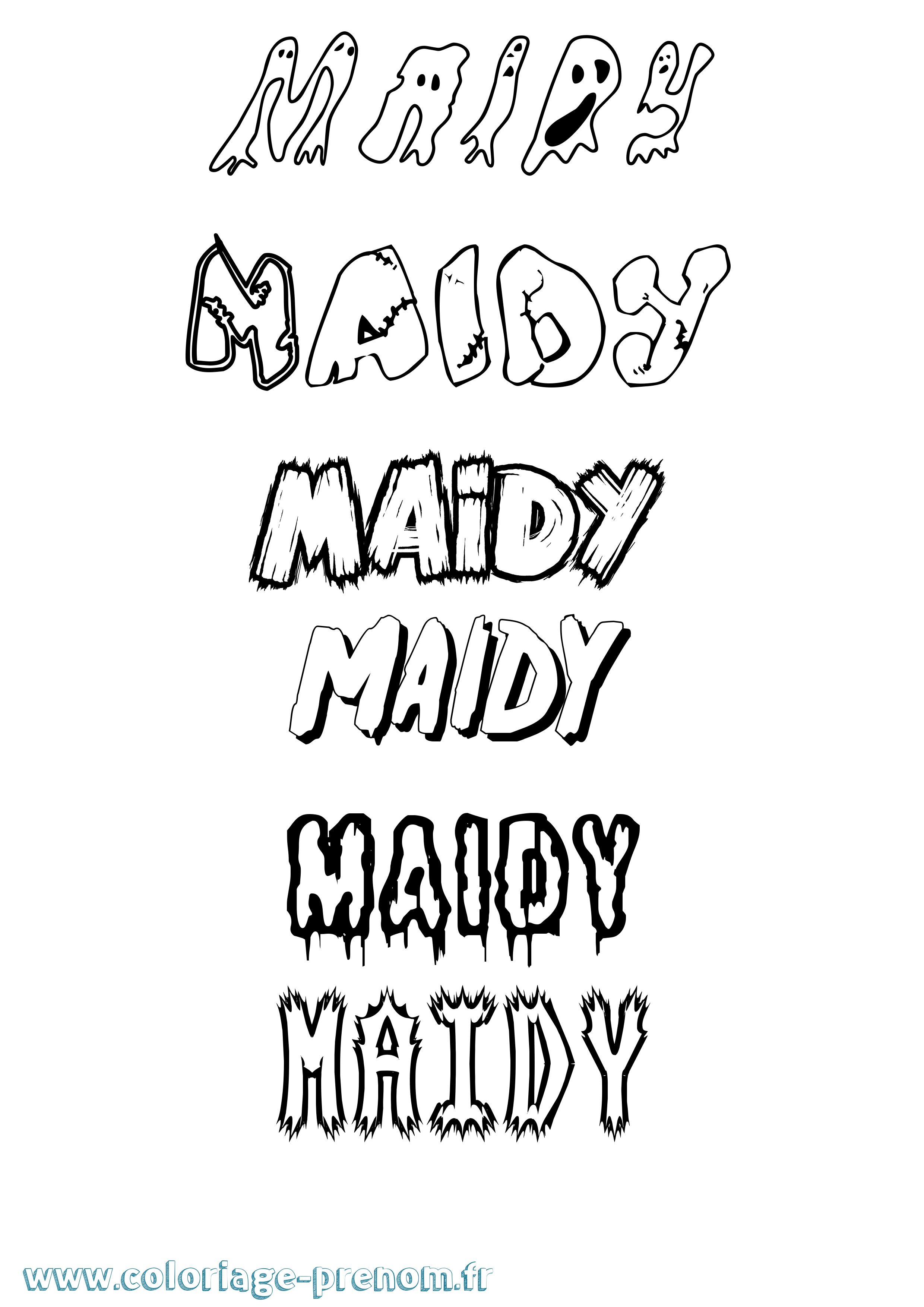 Coloriage prénom Maidy Frisson