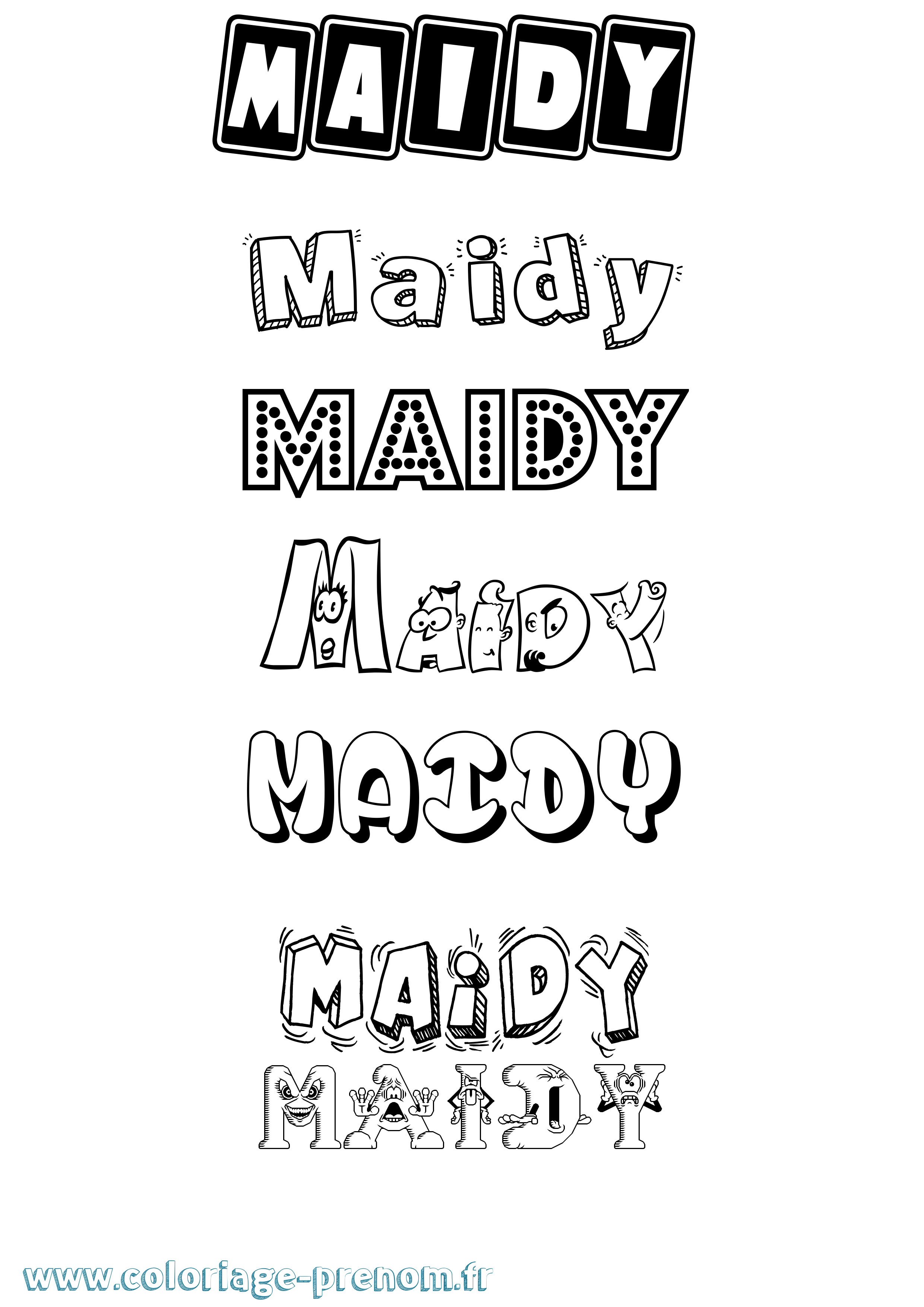 Coloriage prénom Maidy Fun