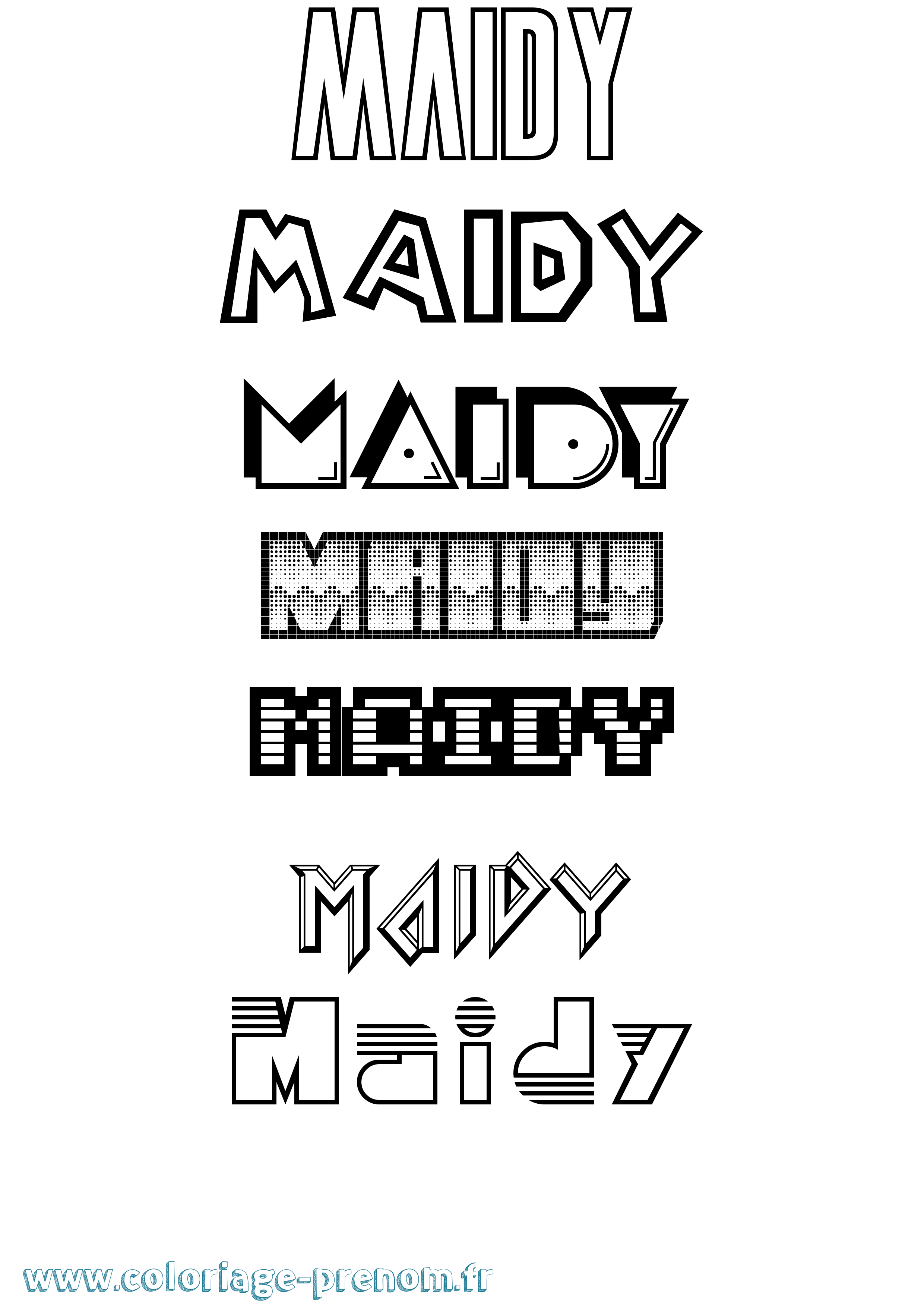 Coloriage prénom Maidy Jeux Vidéos