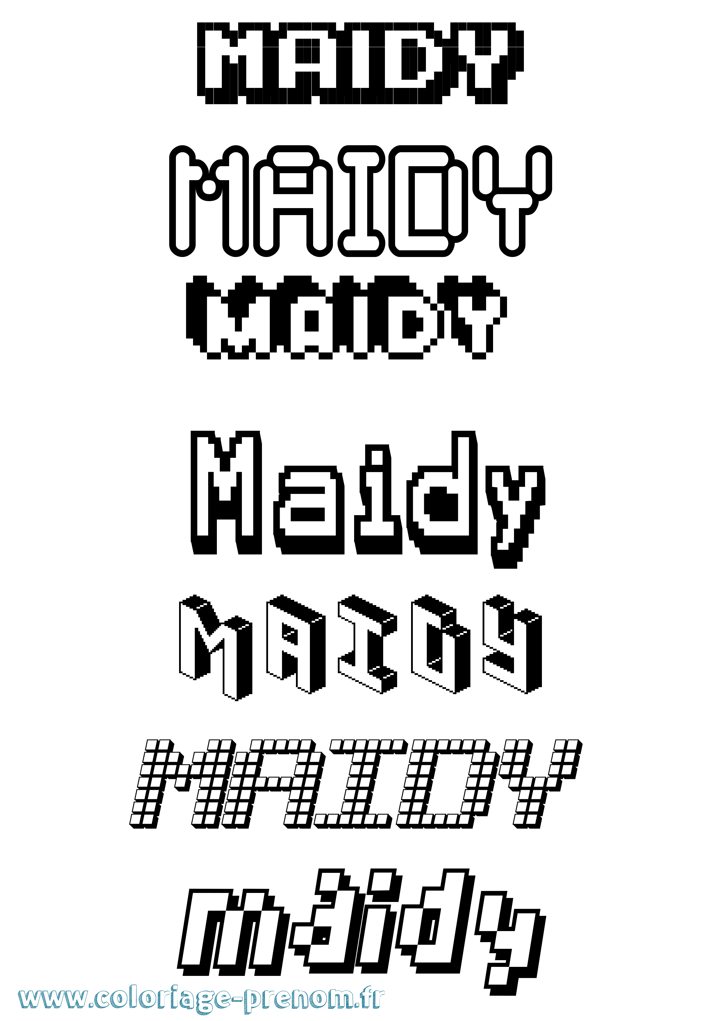 Coloriage prénom Maidy Pixel