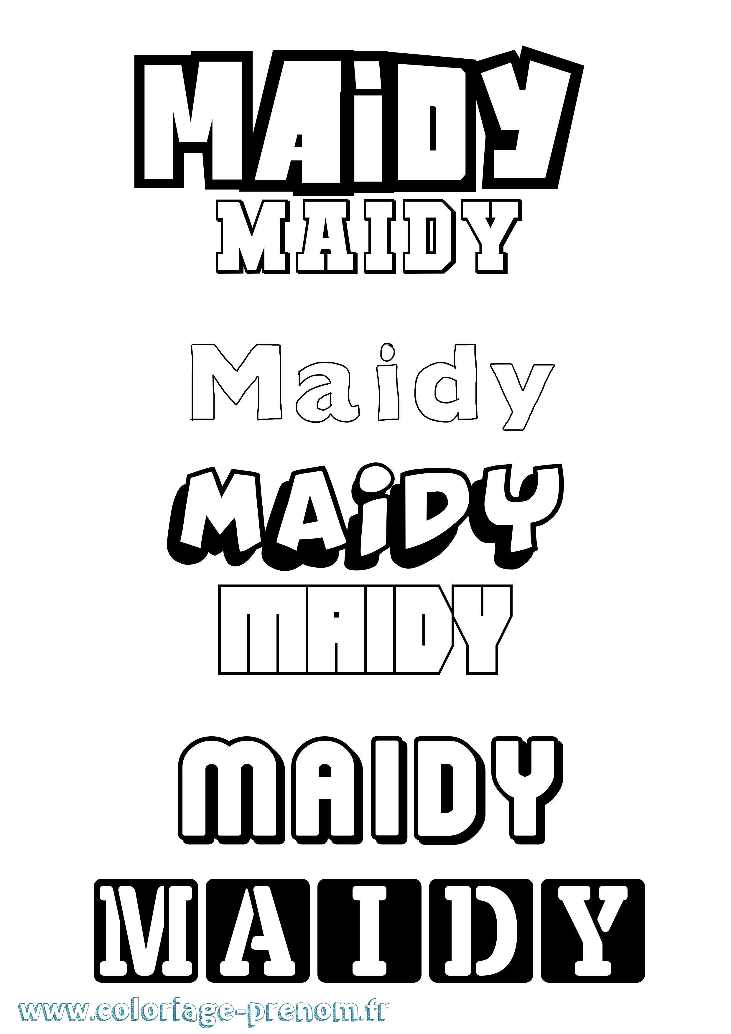 Coloriage prénom Maidy Simple