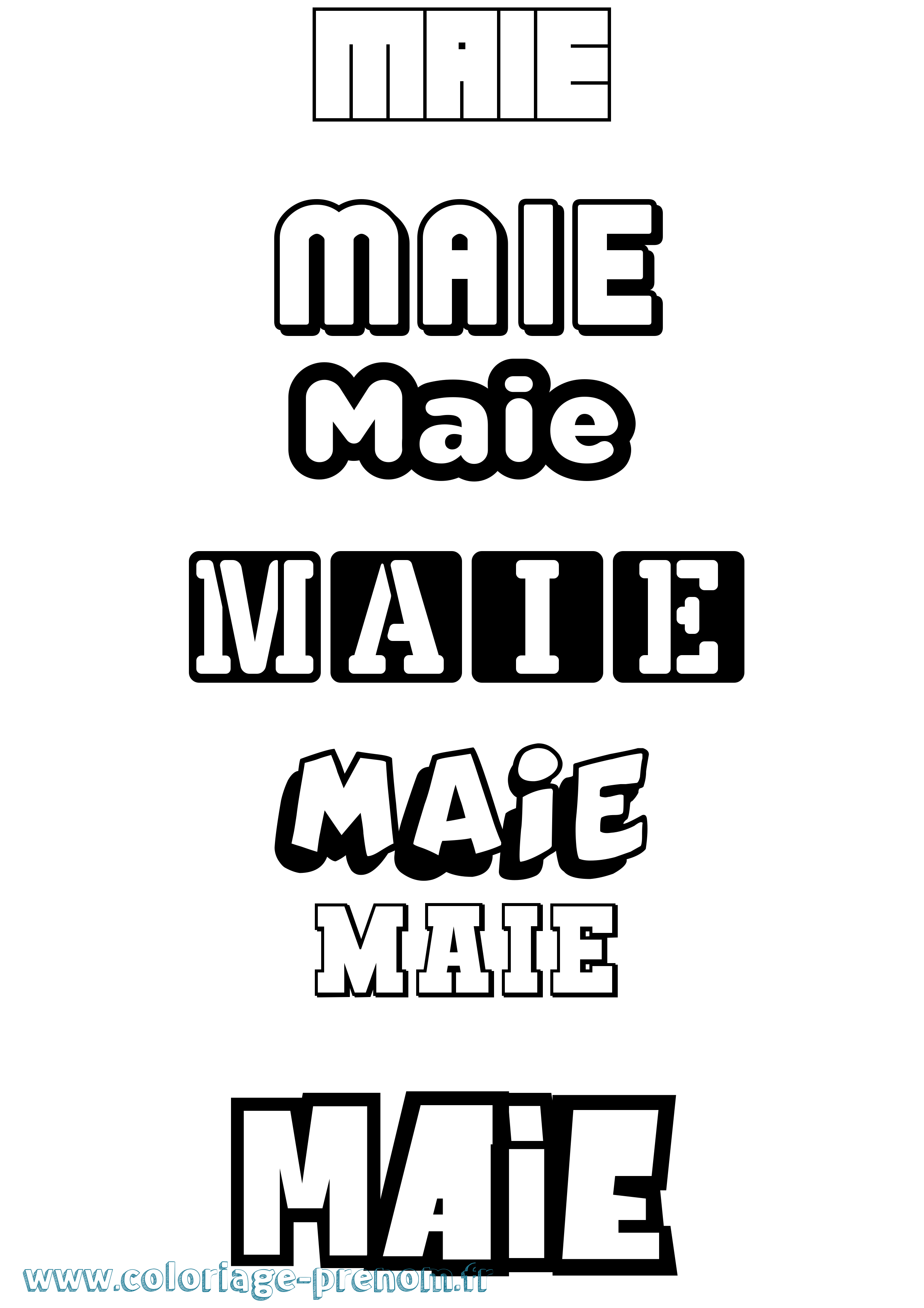 Coloriage prénom Maie Simple