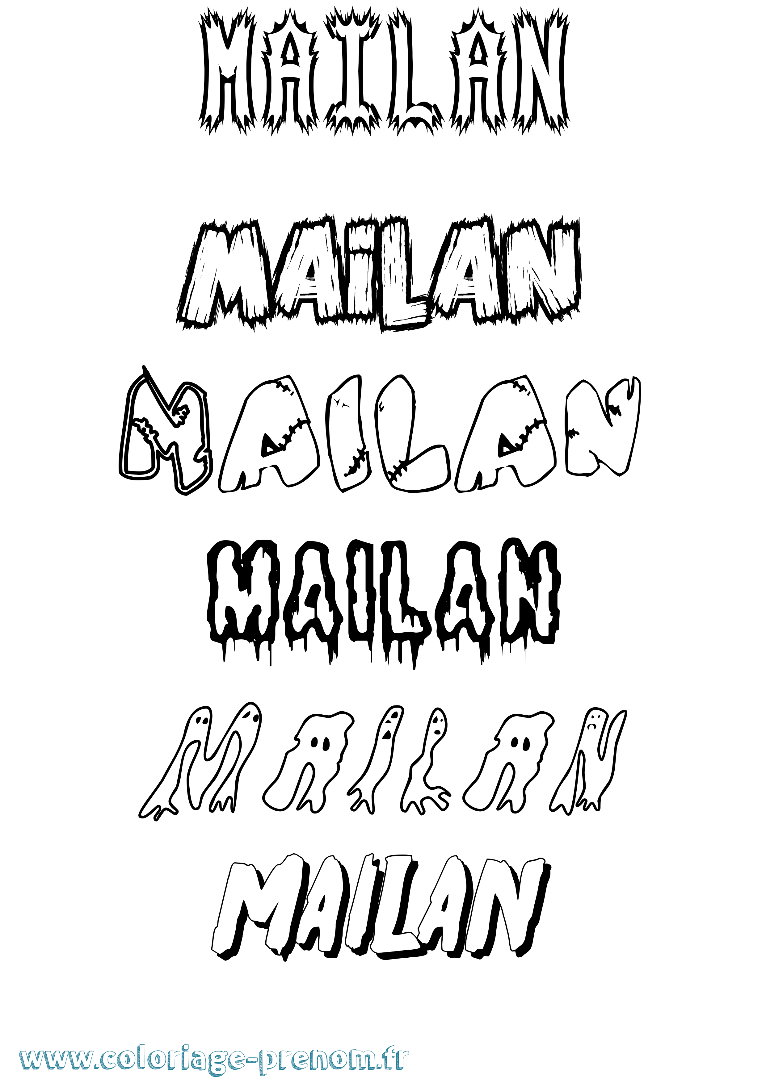 Coloriage prénom Mailan Frisson