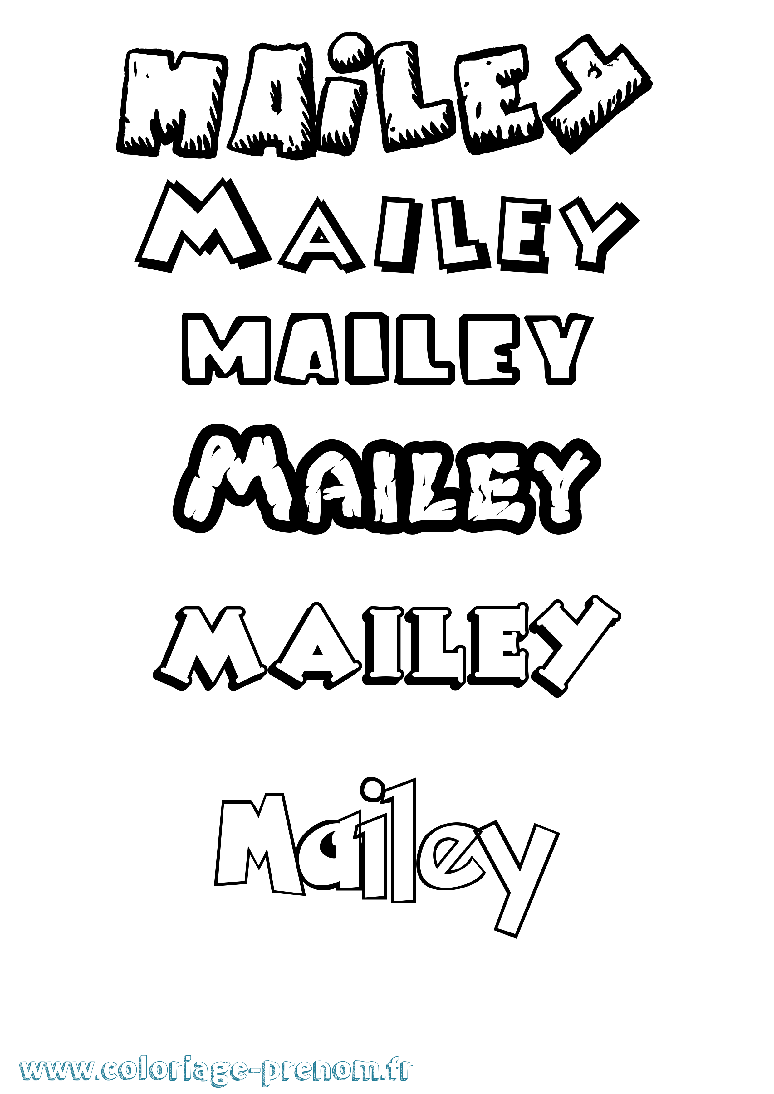 Coloriage prénom Mailey Dessin Animé