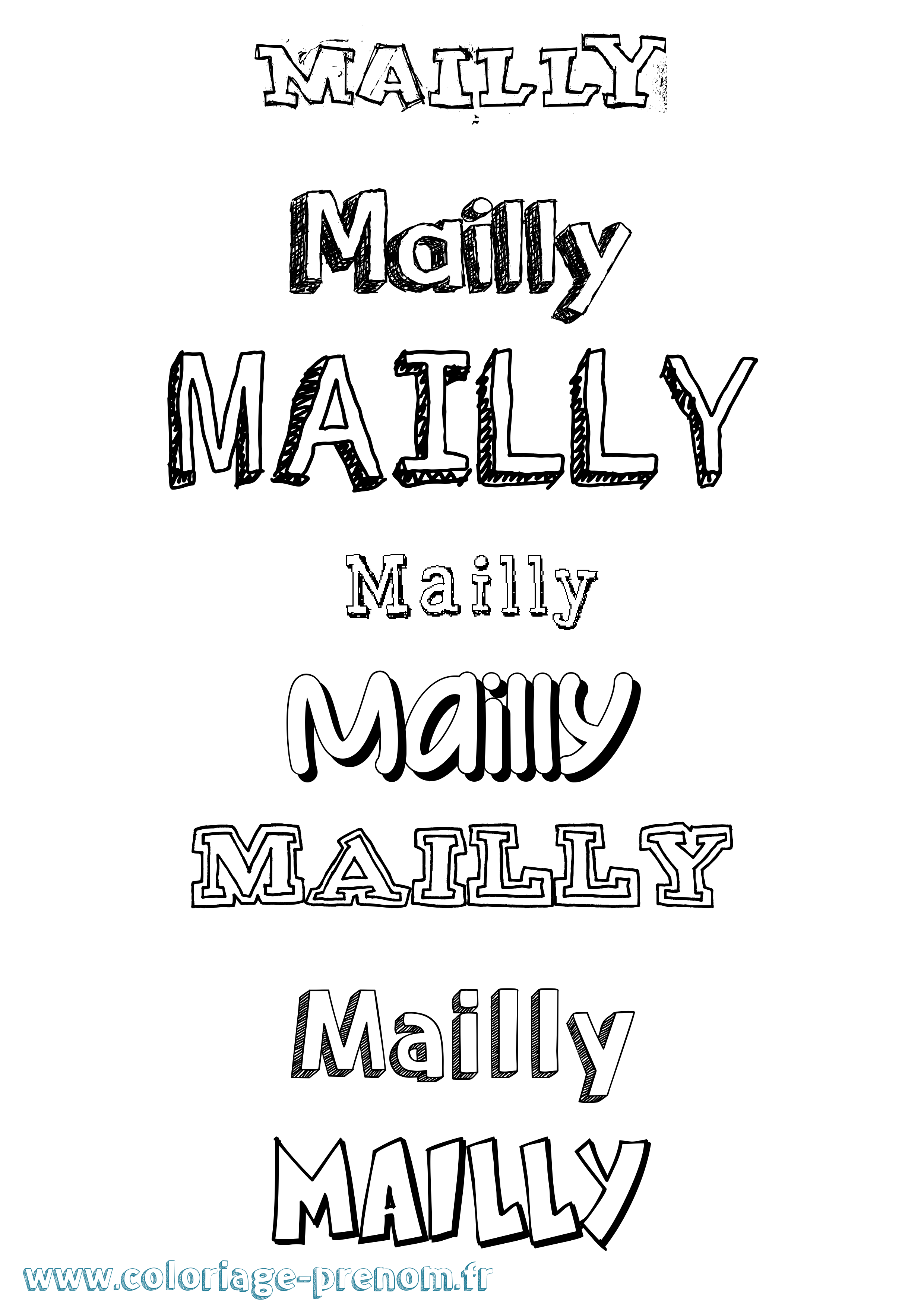 Coloriage prénom Mailly Dessiné