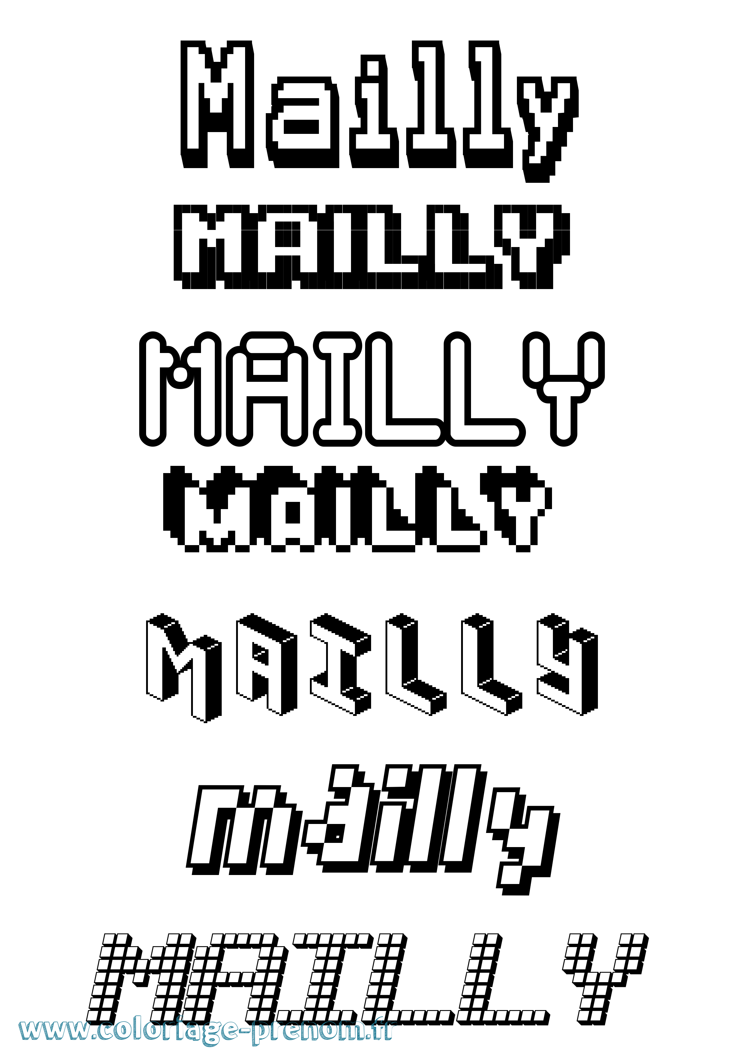Coloriage prénom Mailly Pixel