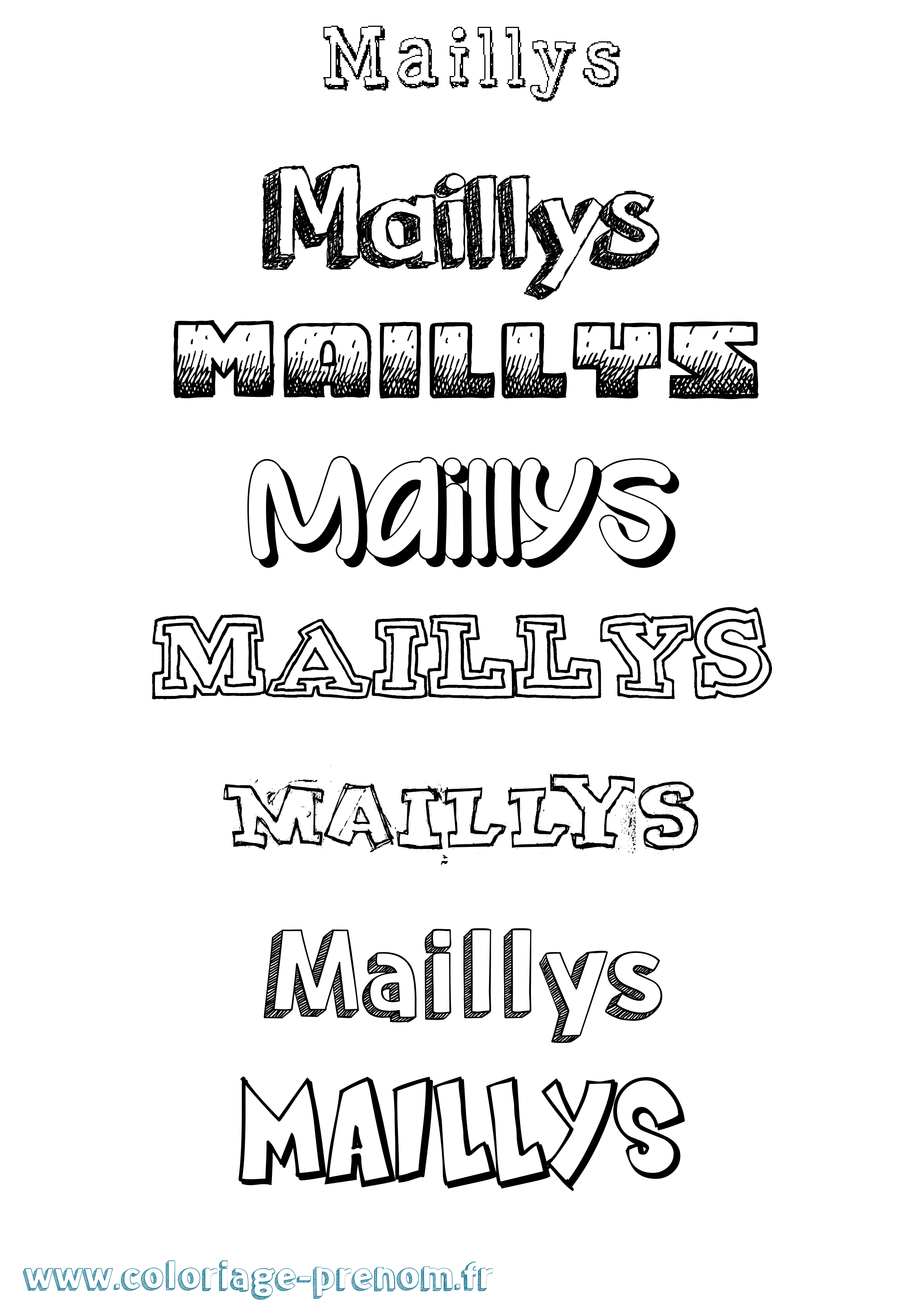 Coloriage prénom Maillys Dessiné