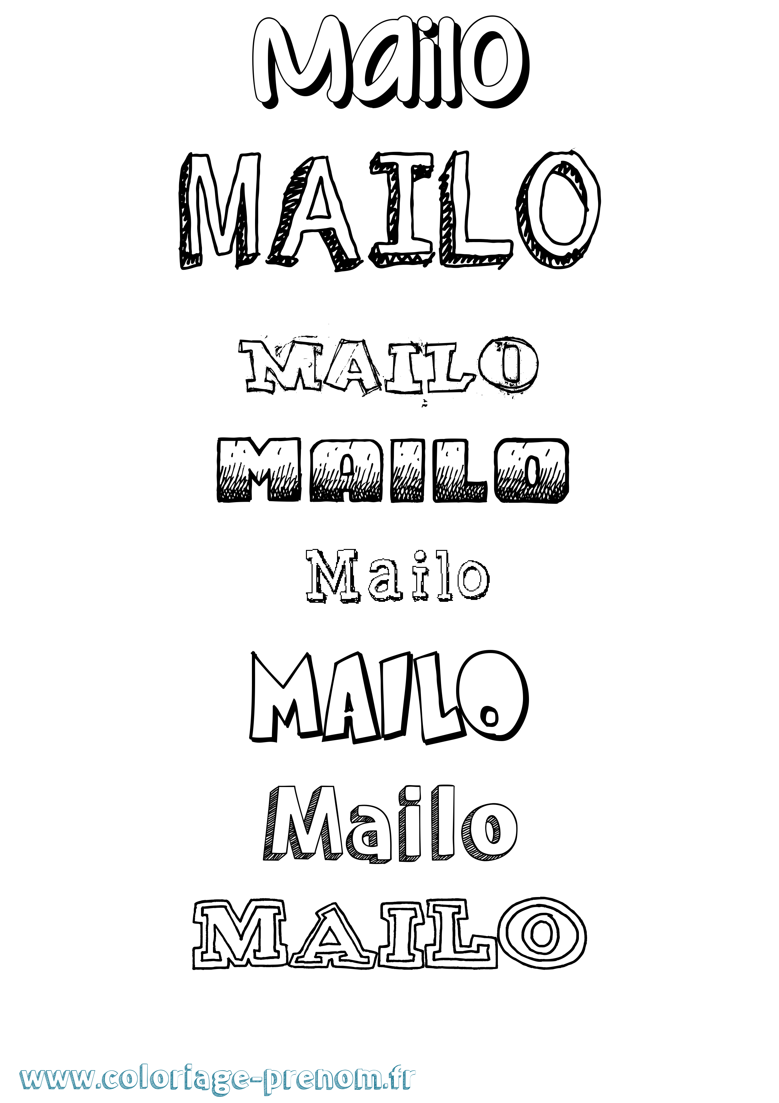 Coloriage Mailo Dessiné Coloriage prénom Mailo Dessiné