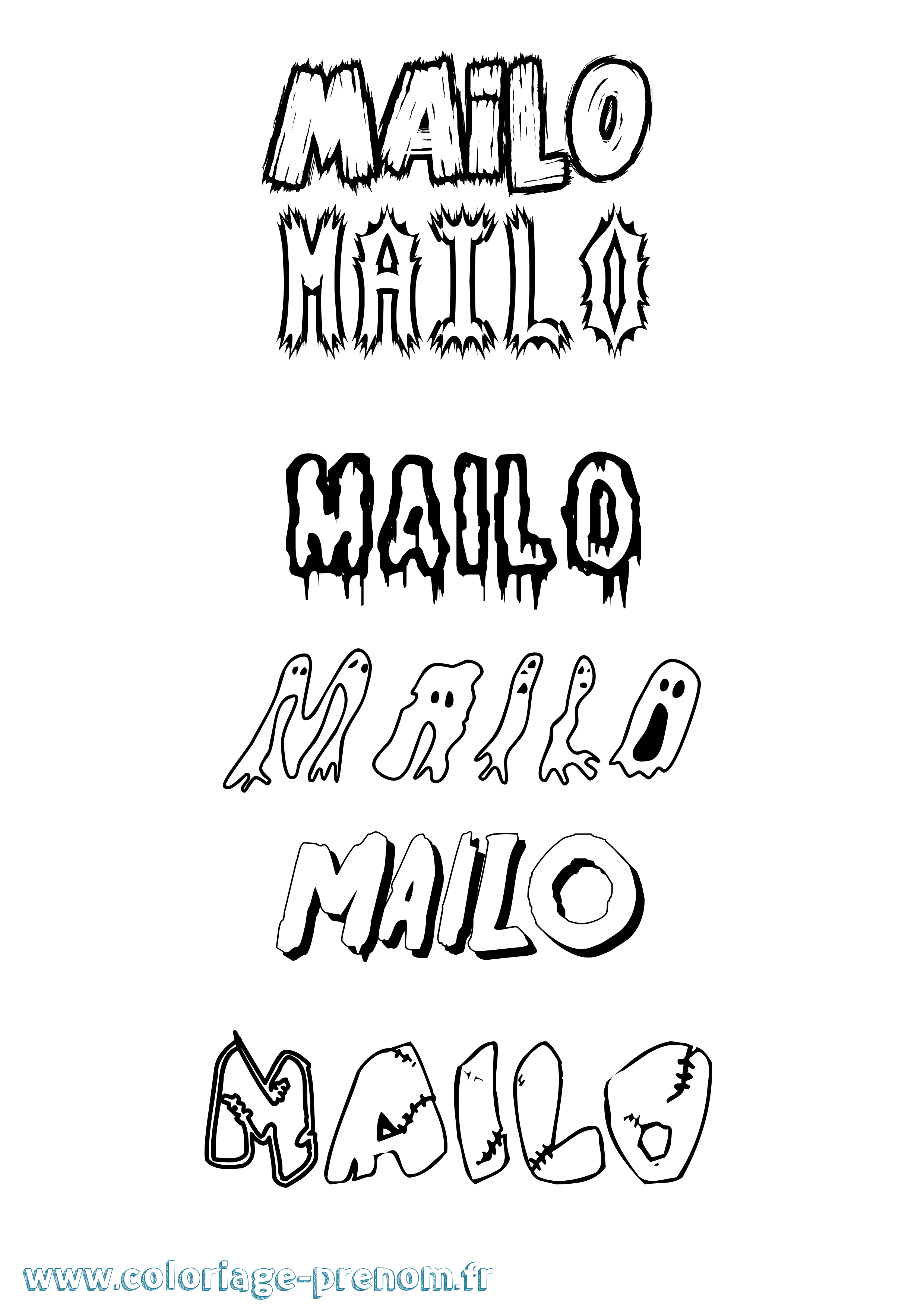 Coloriage Mailo Frisson Coloriage prénom Mailo Frisson