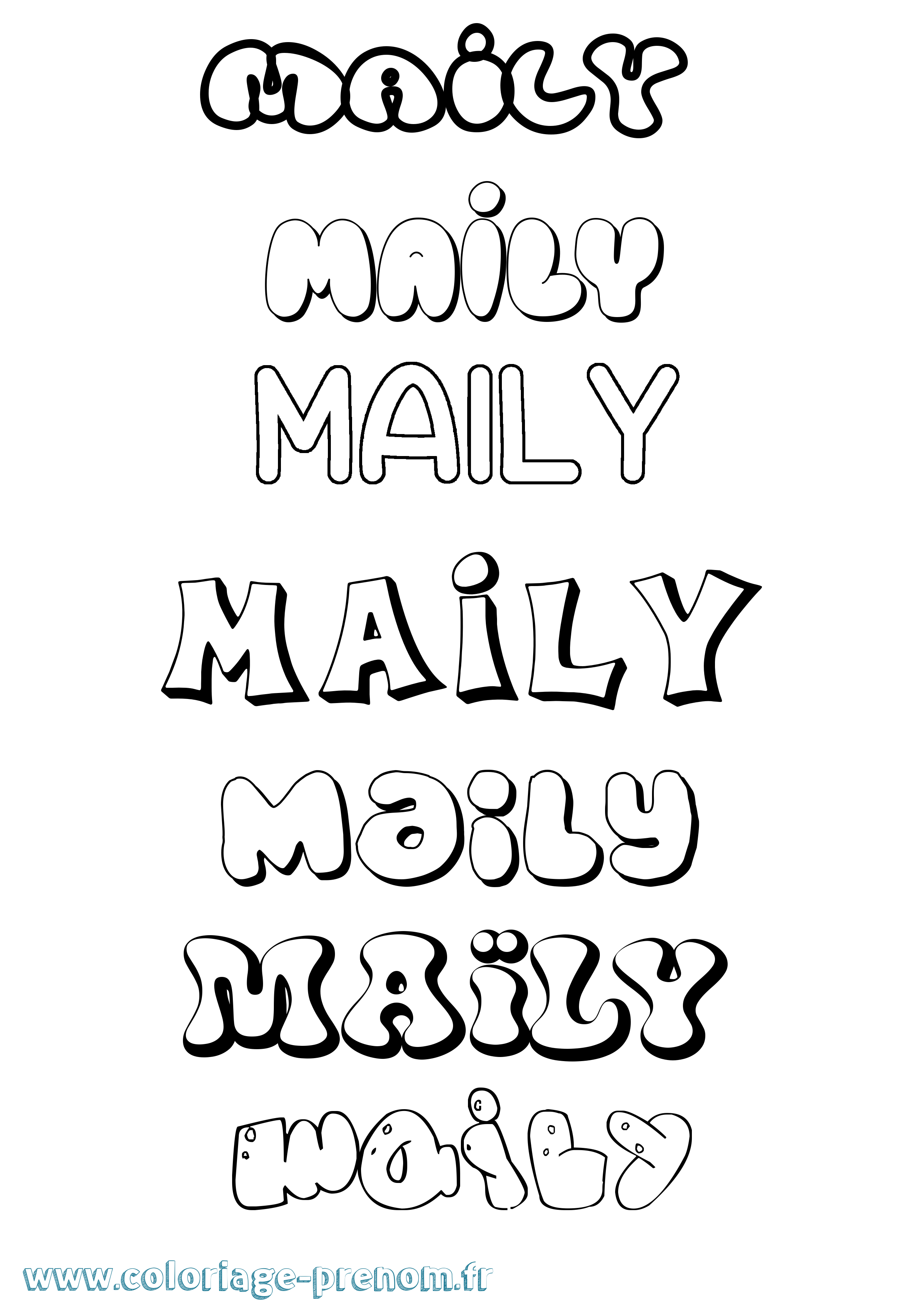 Coloriage prénom Maïly