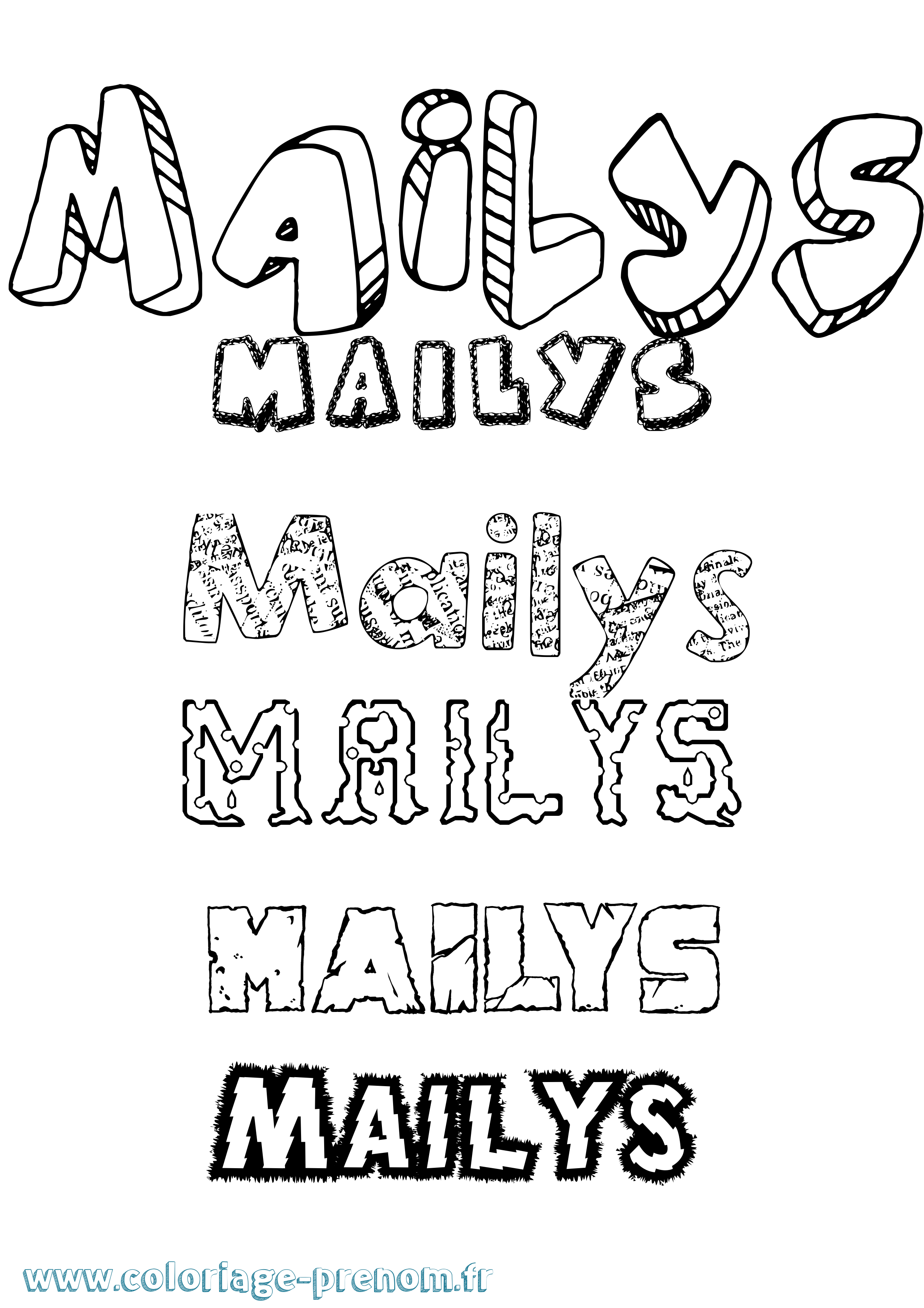 Coloriage Maïlys Destructuré Coloriage prénom Maïlys Destructuré