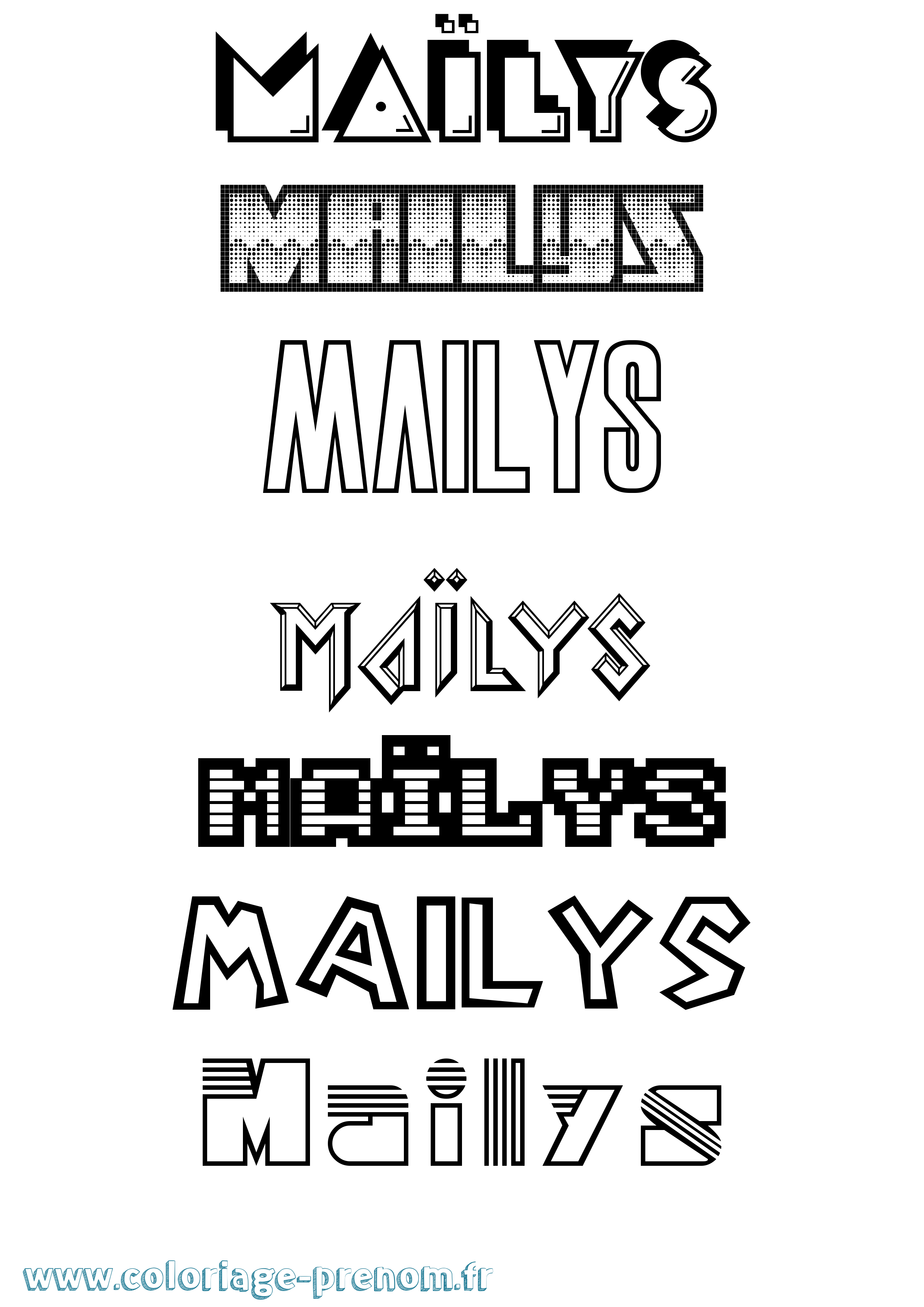 Coloriage Maïlys Jeux Vidéos Coloriage prénom Maïlys Jeux Vidéos