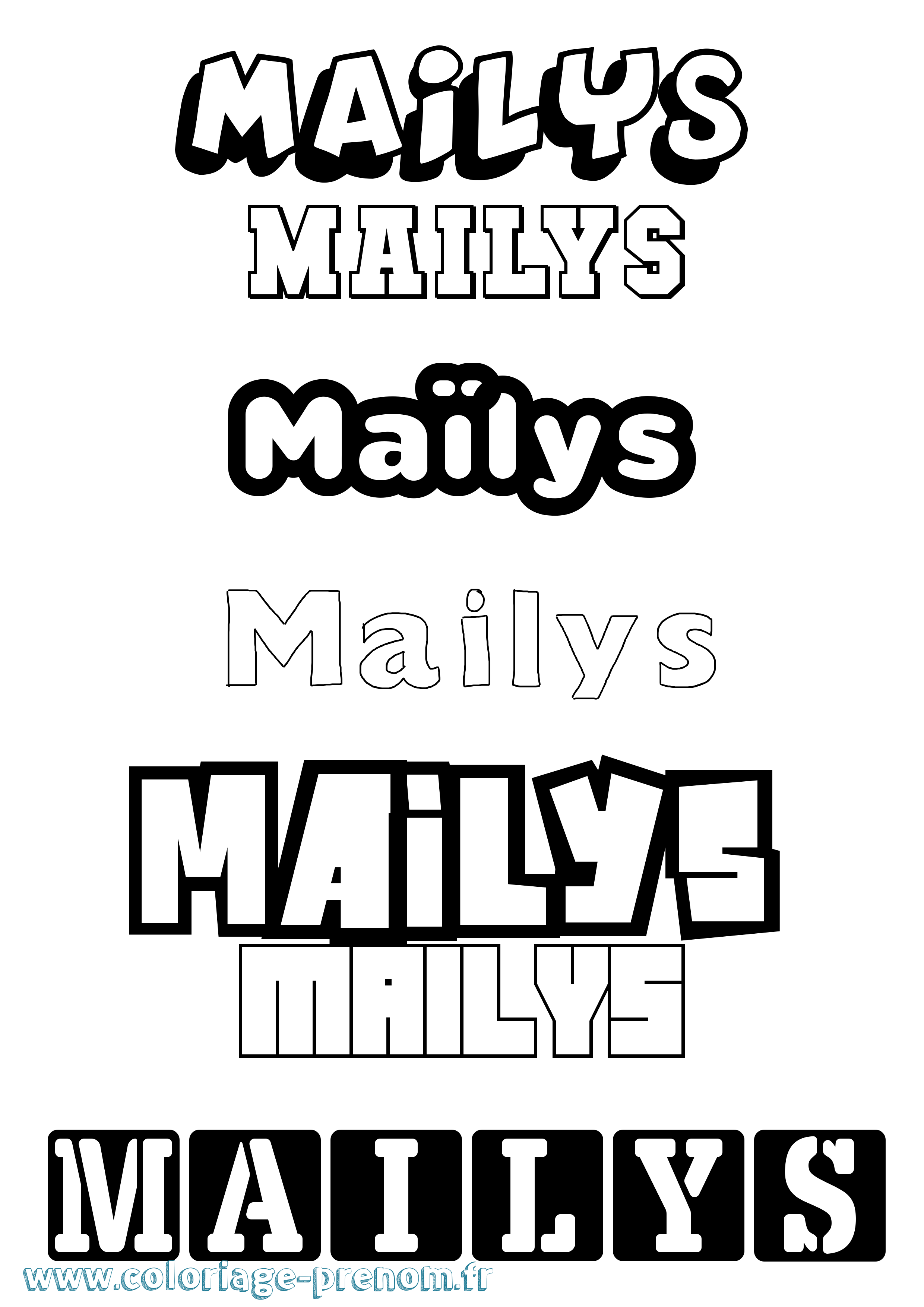 Coloriage prénom Maïlys Simple