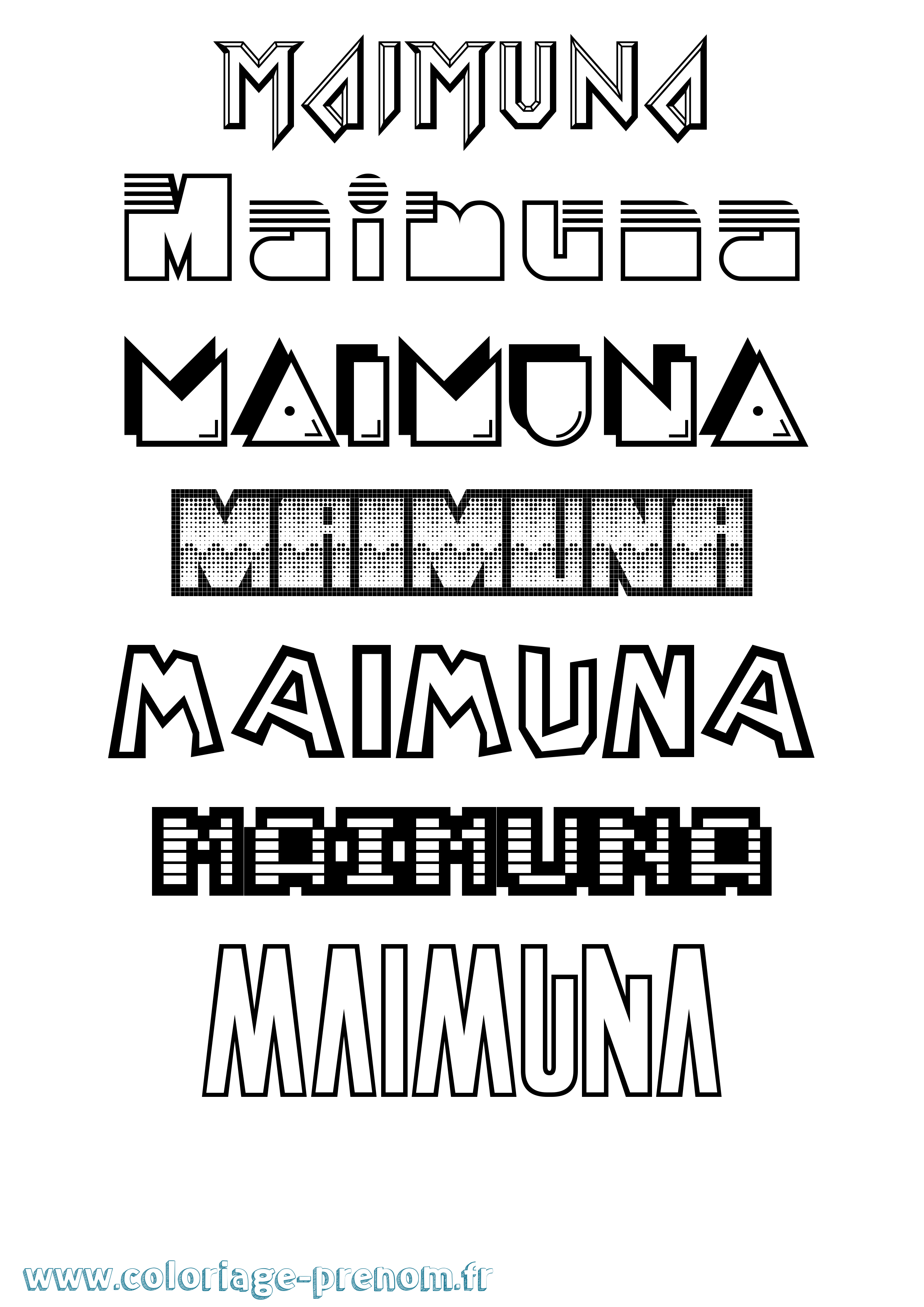 Coloriage prénom Maimuna Jeux Vidéos