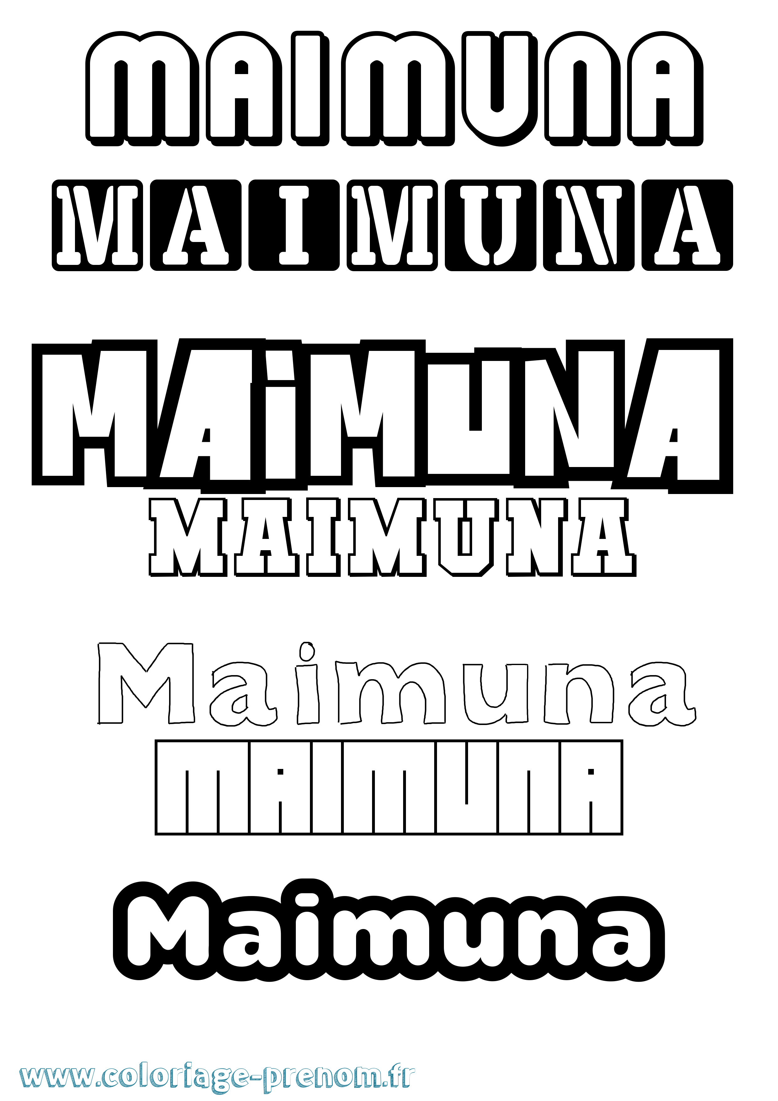 Coloriage prénom Maimuna Simple