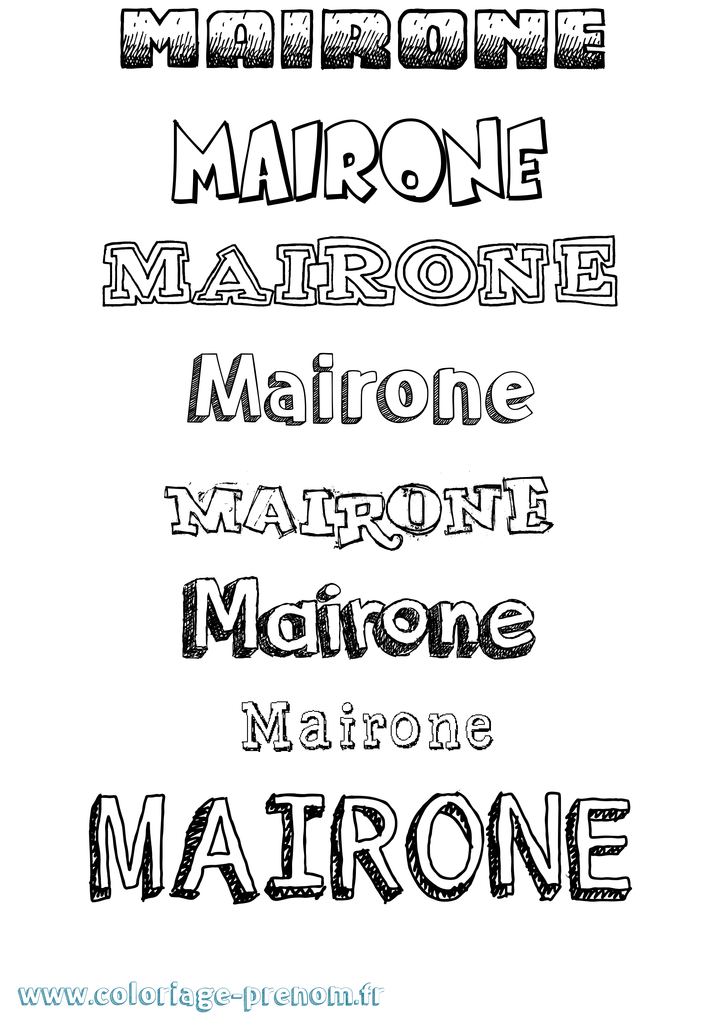 Coloriage prénom Mairone Dessiné