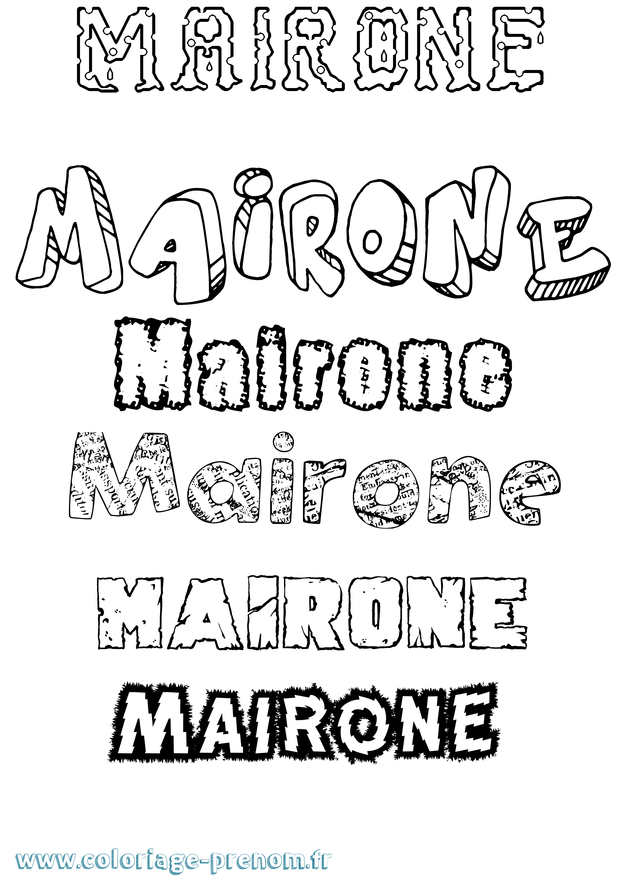 Coloriage prénom Mairone Destructuré