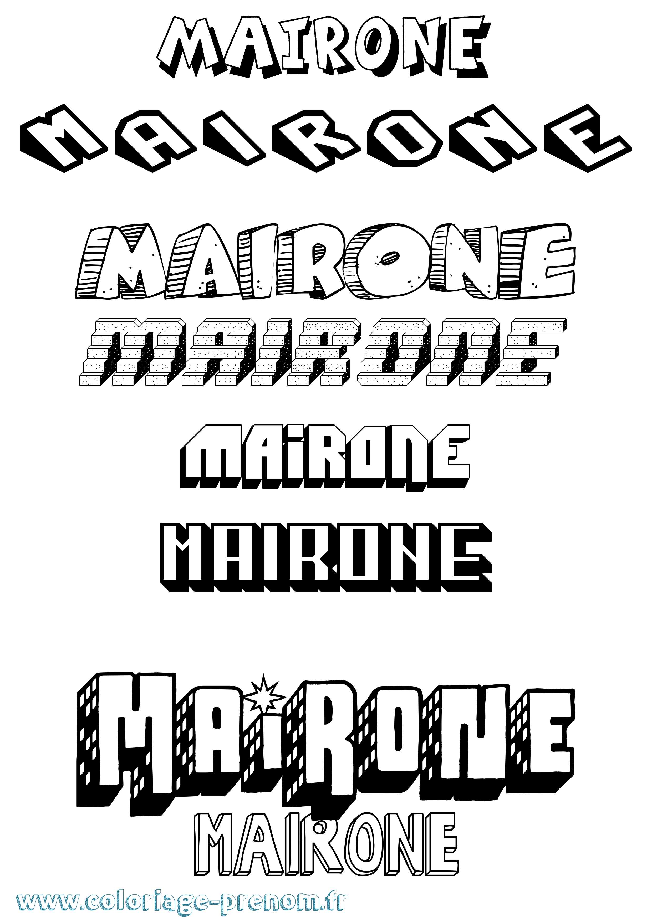 Coloriage Mairone Effet 3D Coloriage prénom Mairone Effet 3D