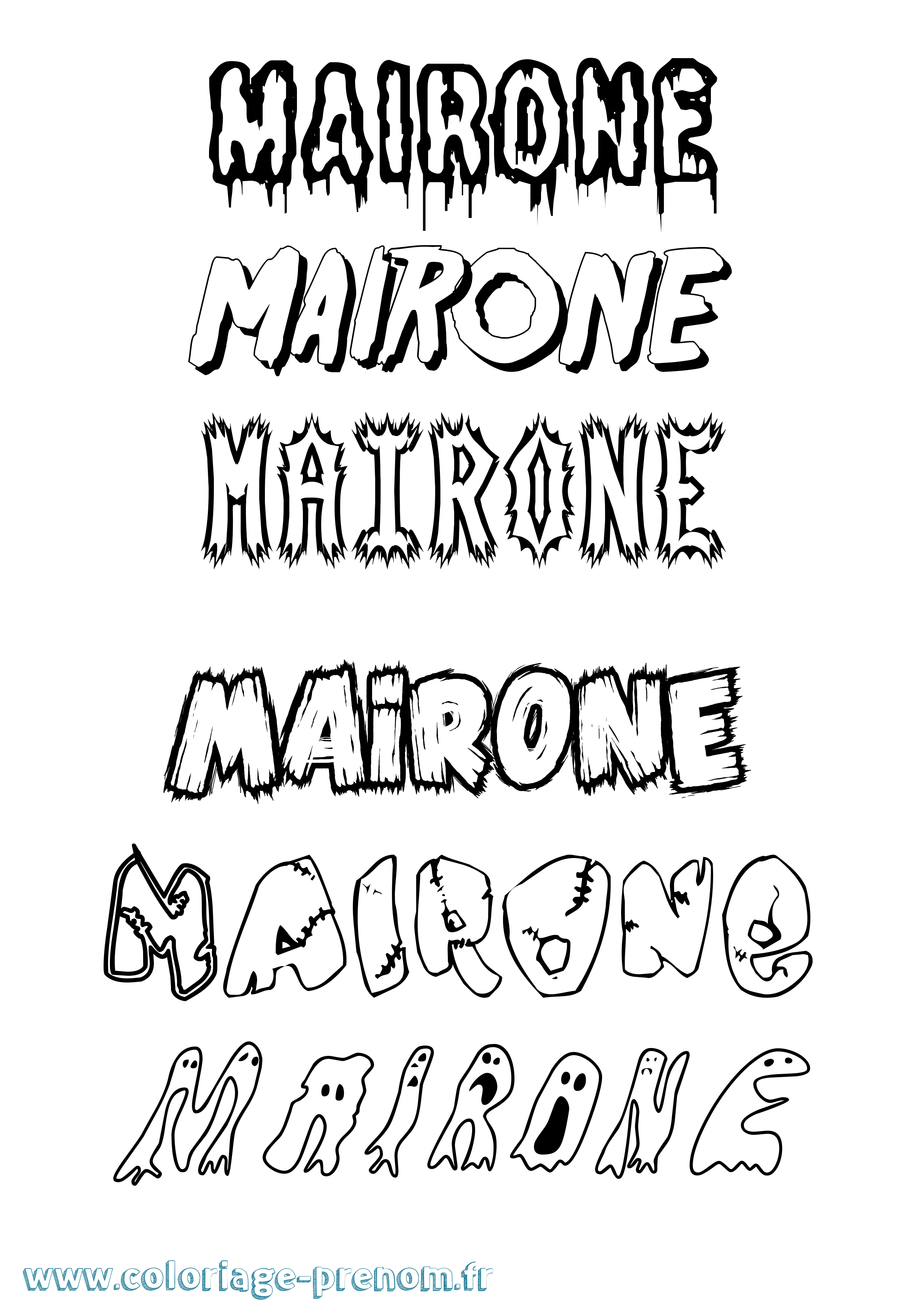 Coloriage prénom Mairone Frisson