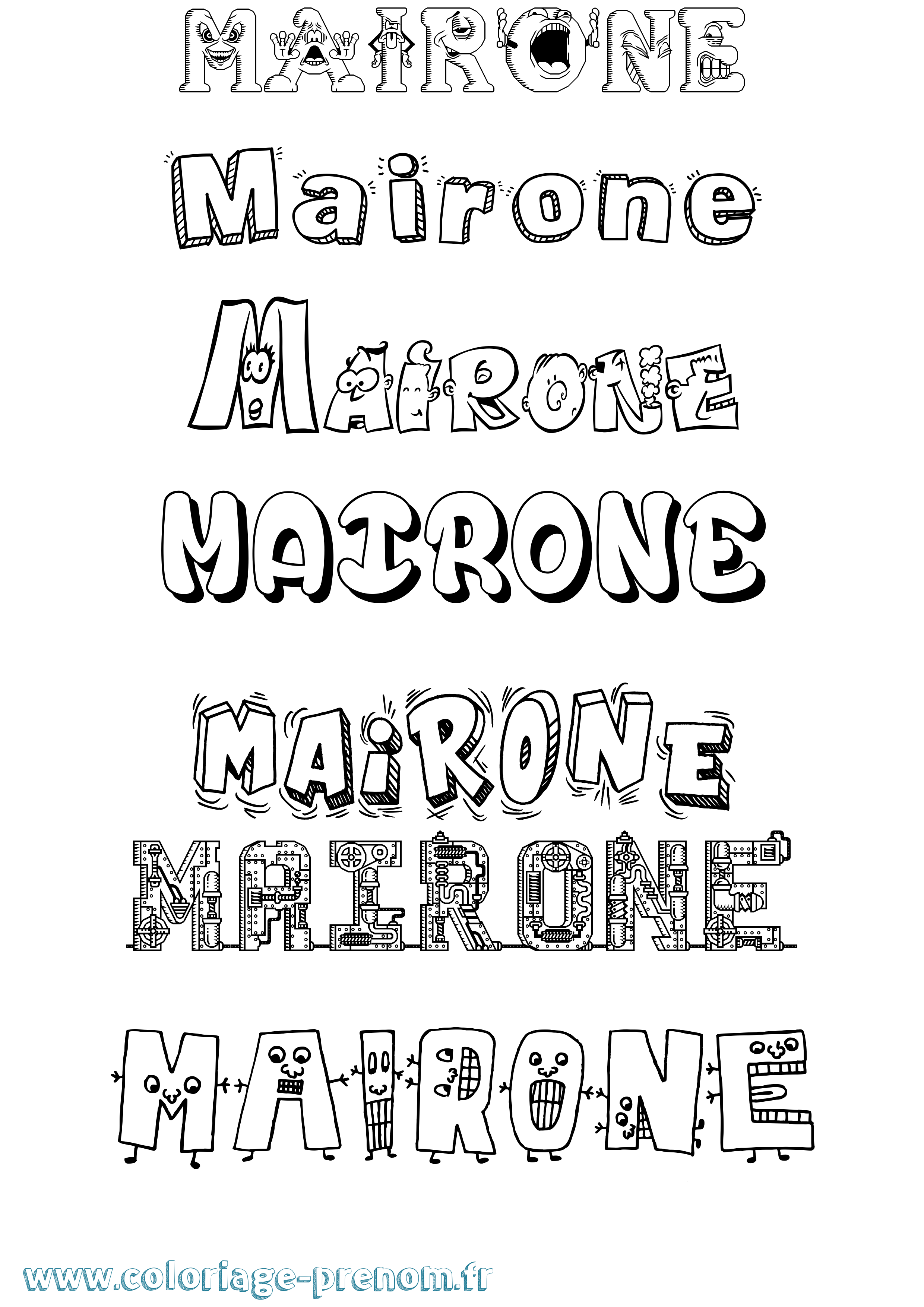 Coloriage prénom Mairone Fun