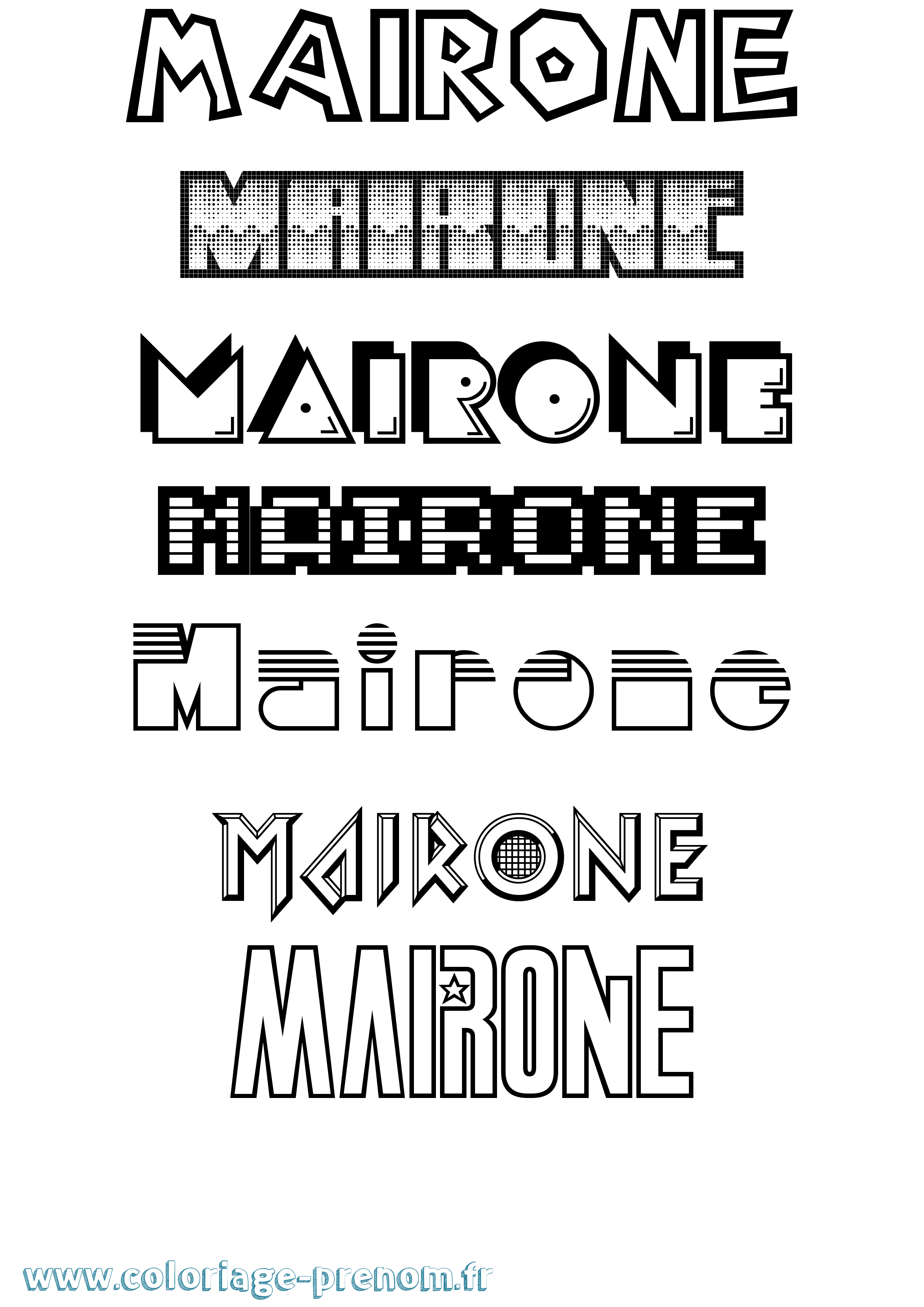 Coloriage Mairone Jeux Vidéos Coloriage prénom Mairone Jeux Vidéos