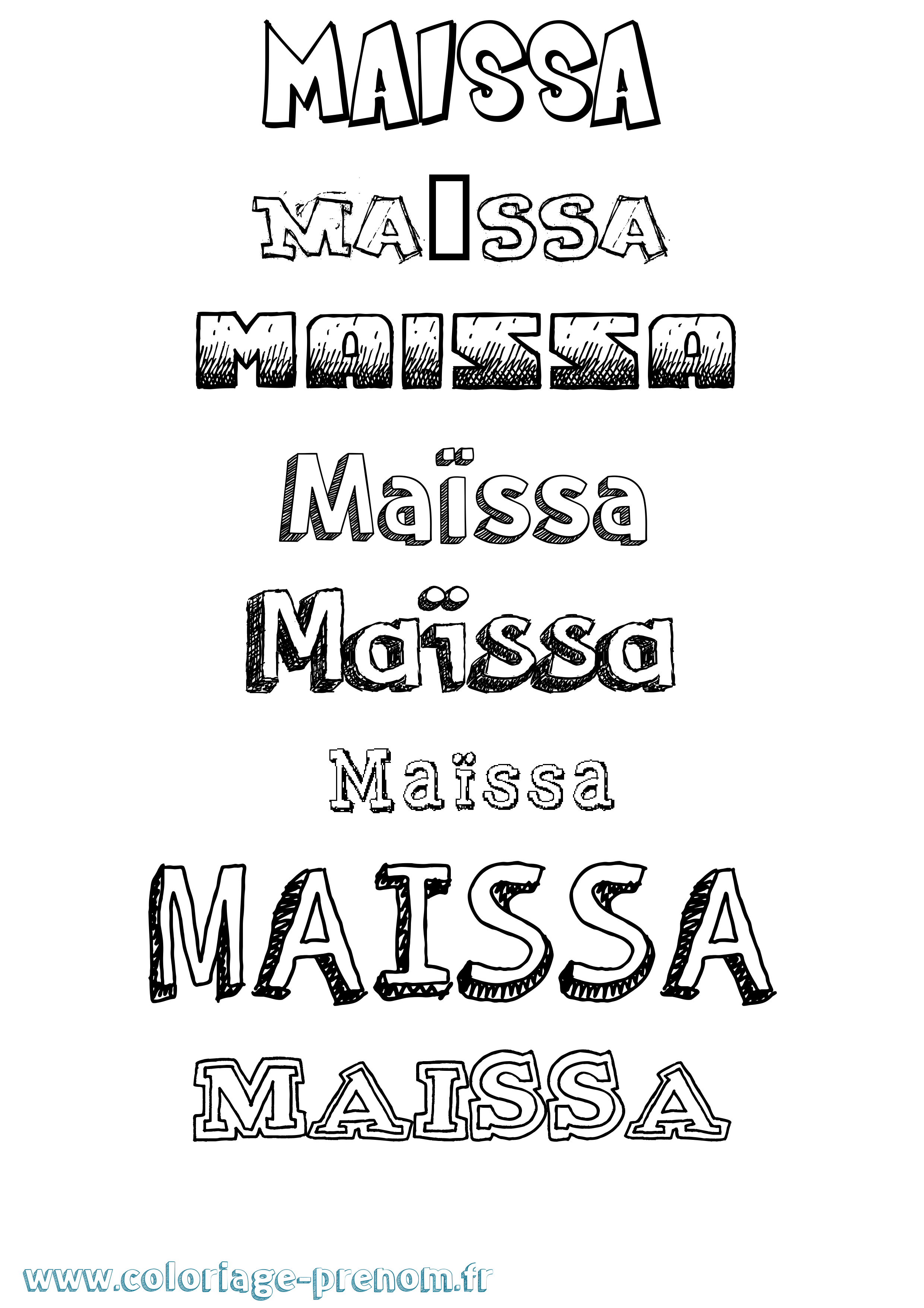 Coloriage prénom Maïssa