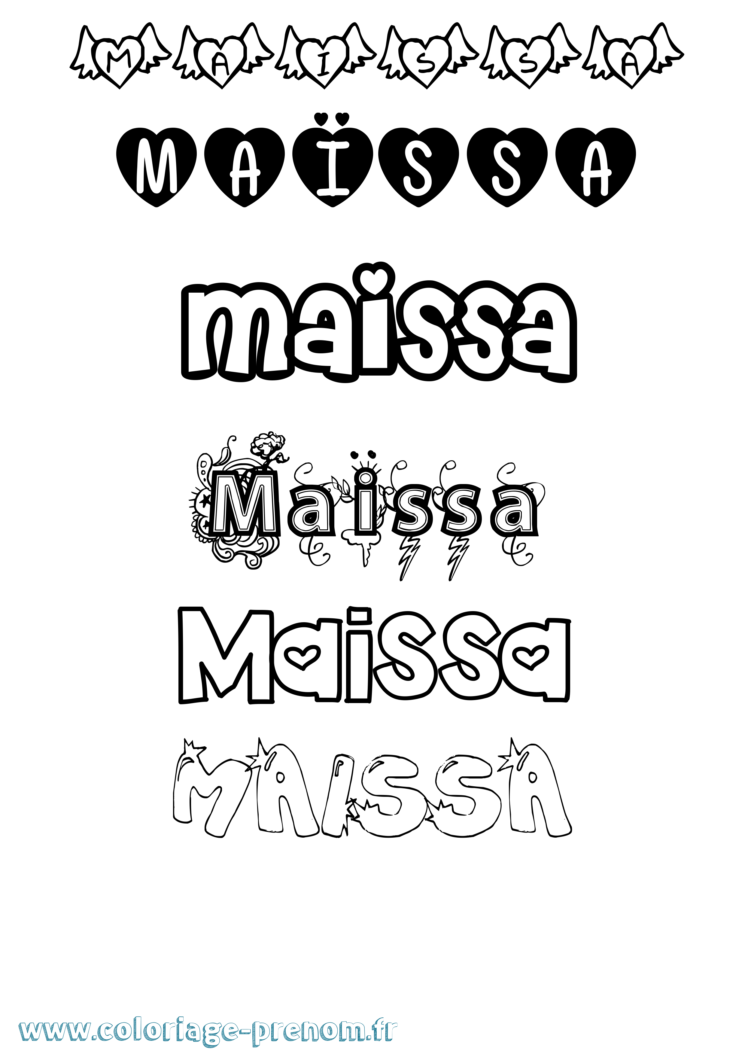 Coloriage prénom Maïssa