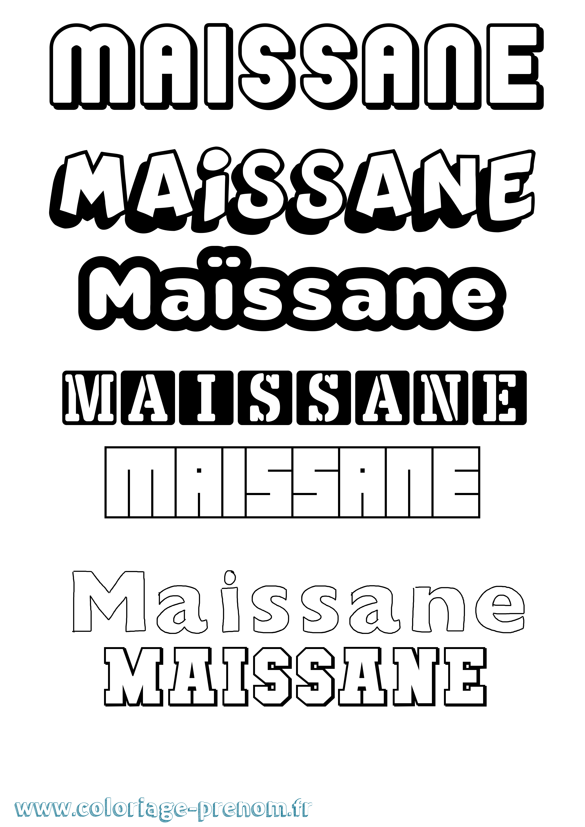 Coloriage prénom Maïssane Simple