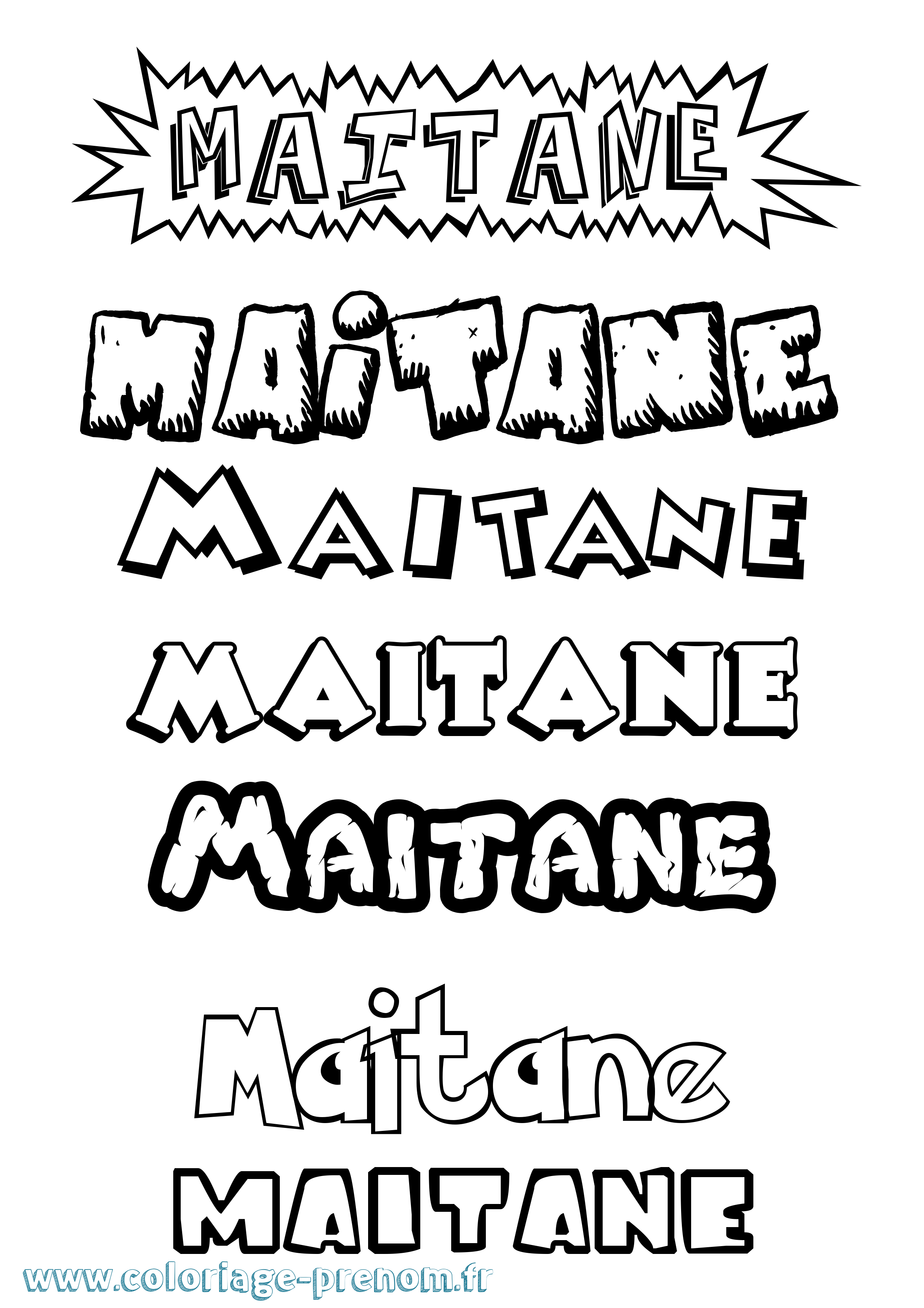 Coloriage prénom Maitane Dessin Animé