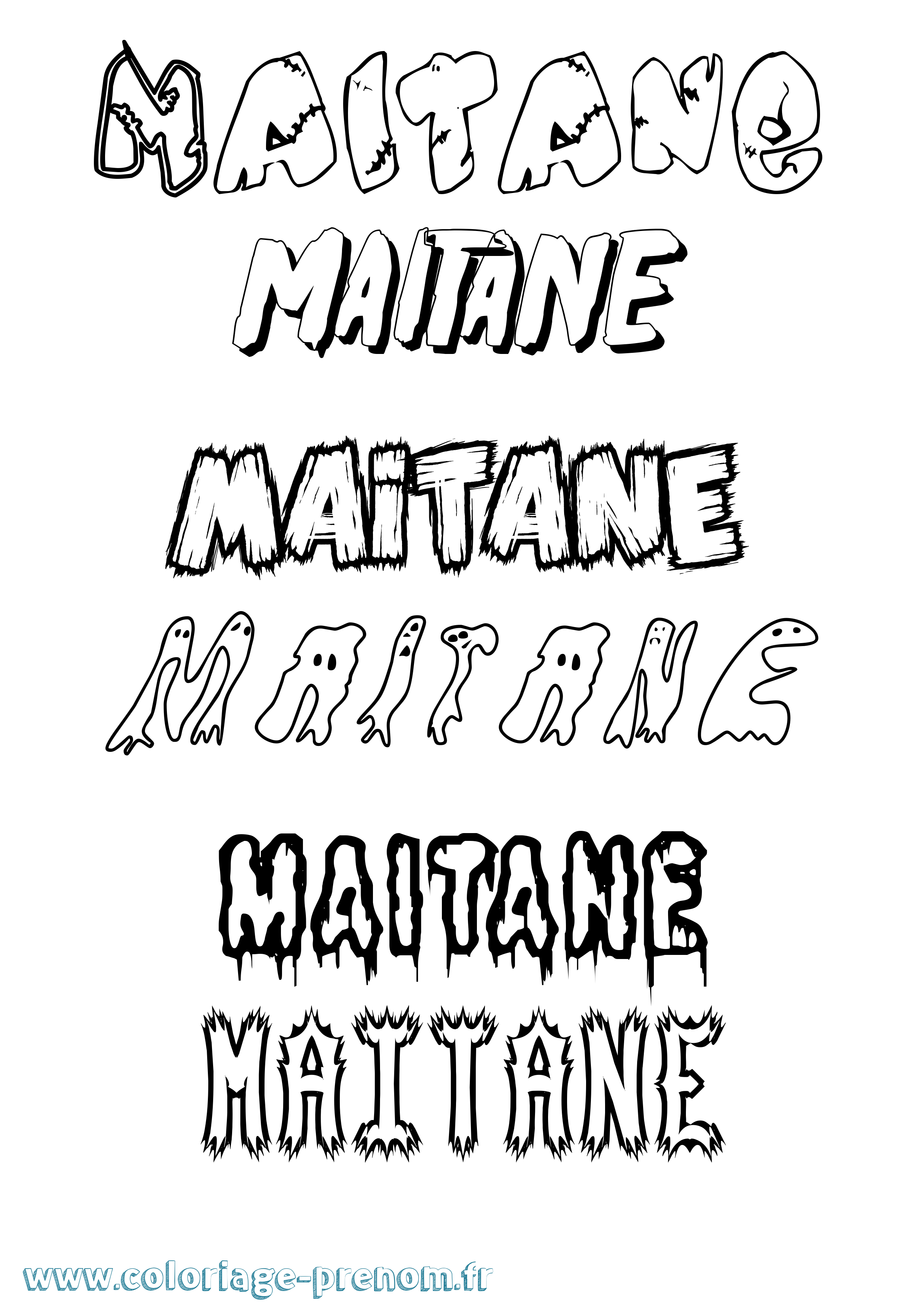 Coloriage prénom Maitane Frisson