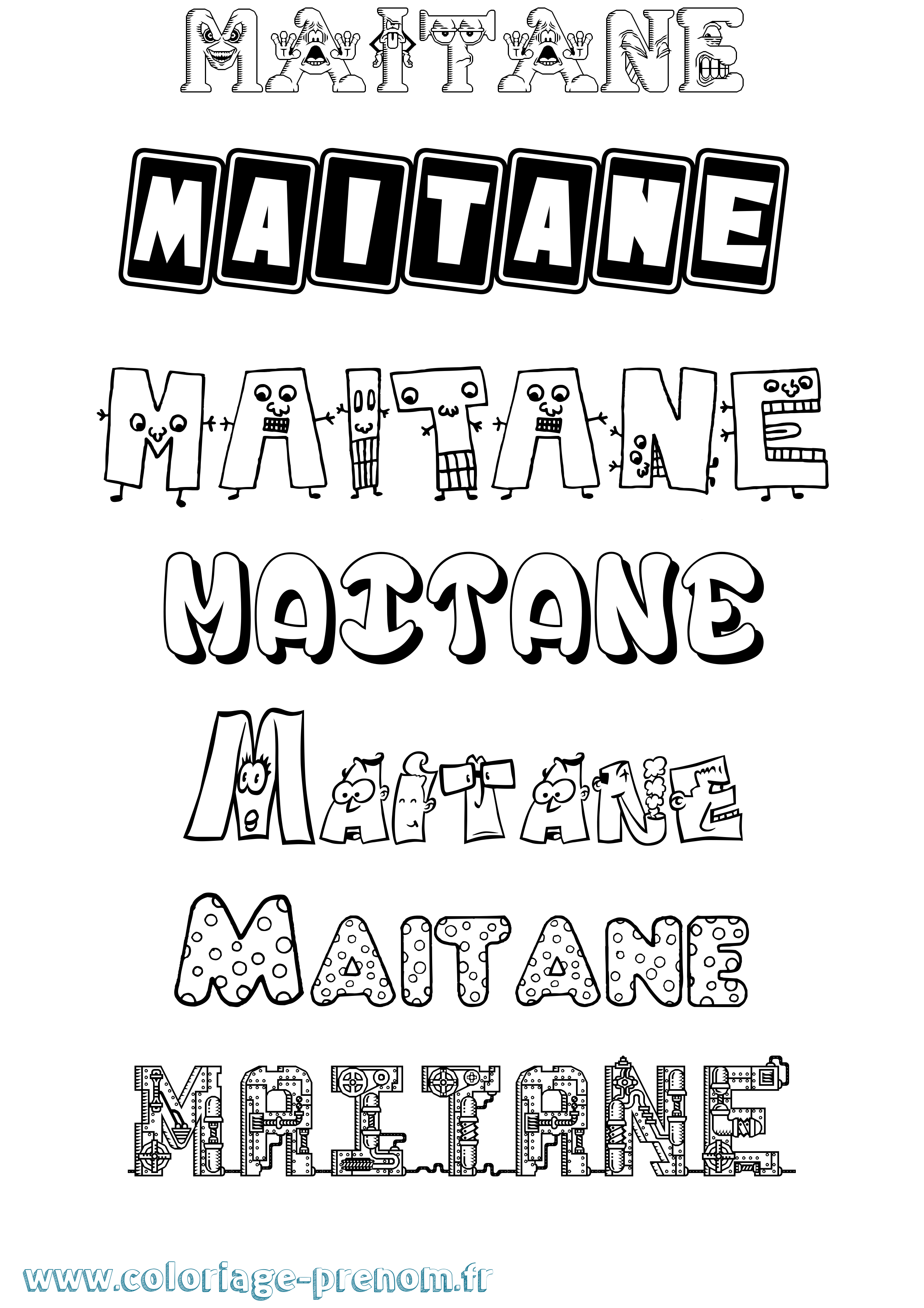 Coloriage prénom Maitane Fun