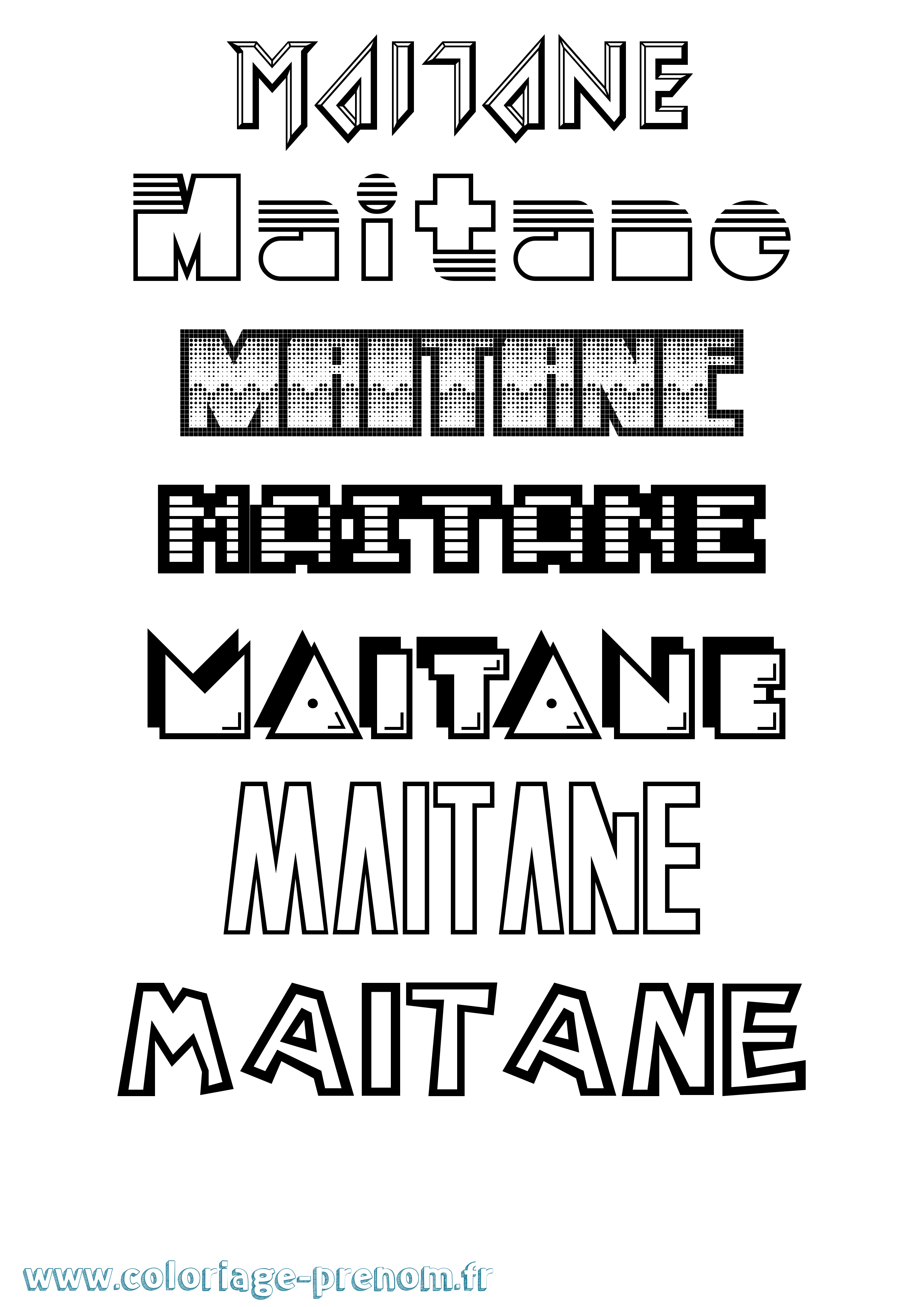 Coloriage prénom Maitane Jeux Vidéos