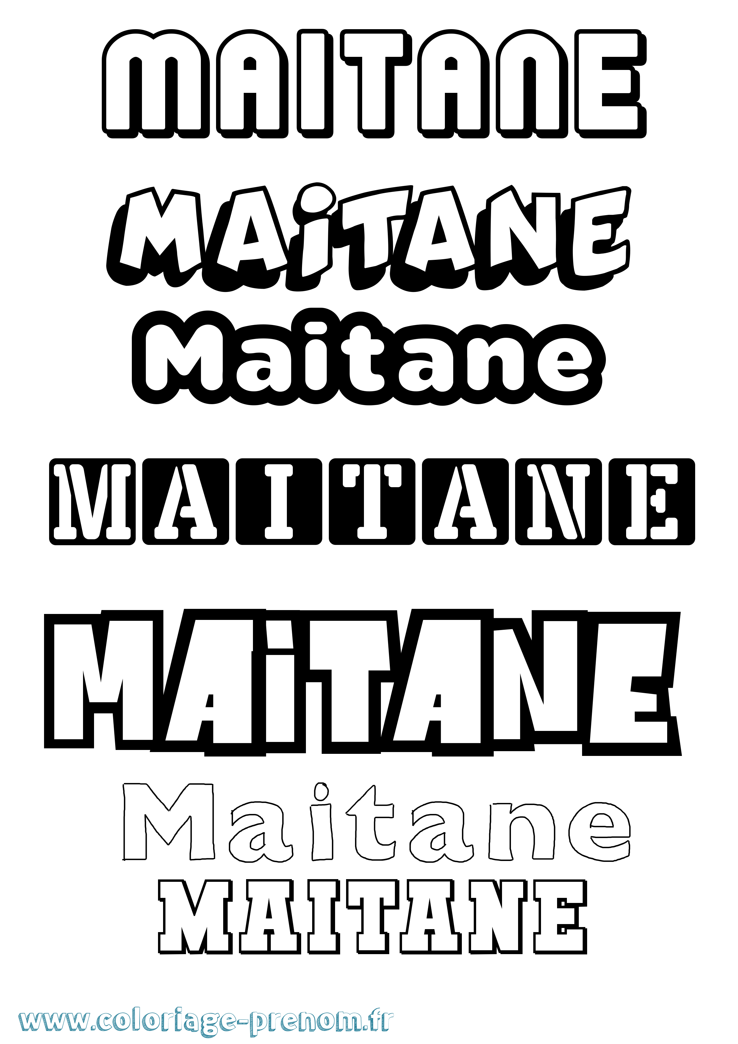 Coloriage prénom Maitane Simple